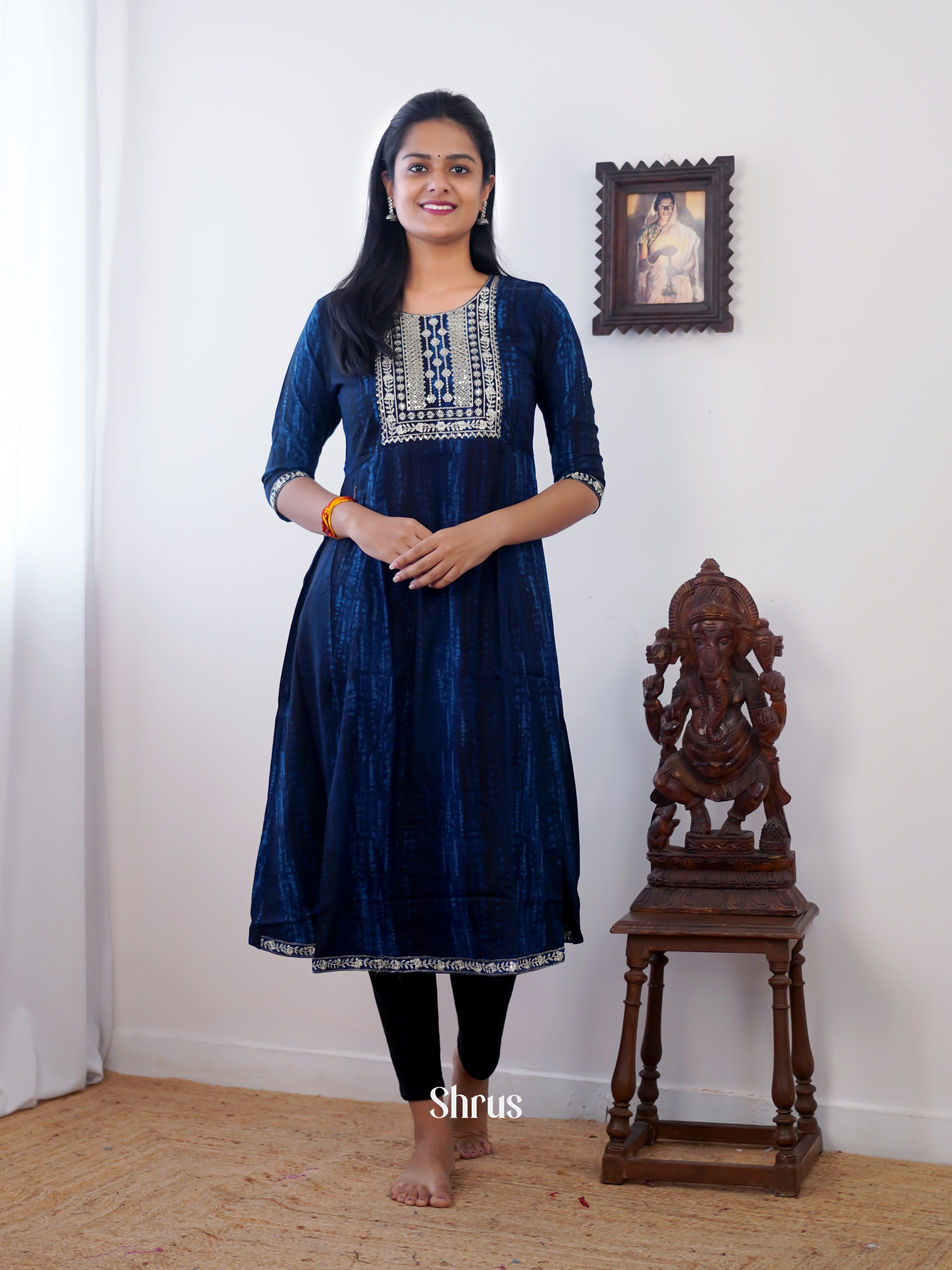 Blue - Readymade Kurti - Shop on ShrusEternity.com