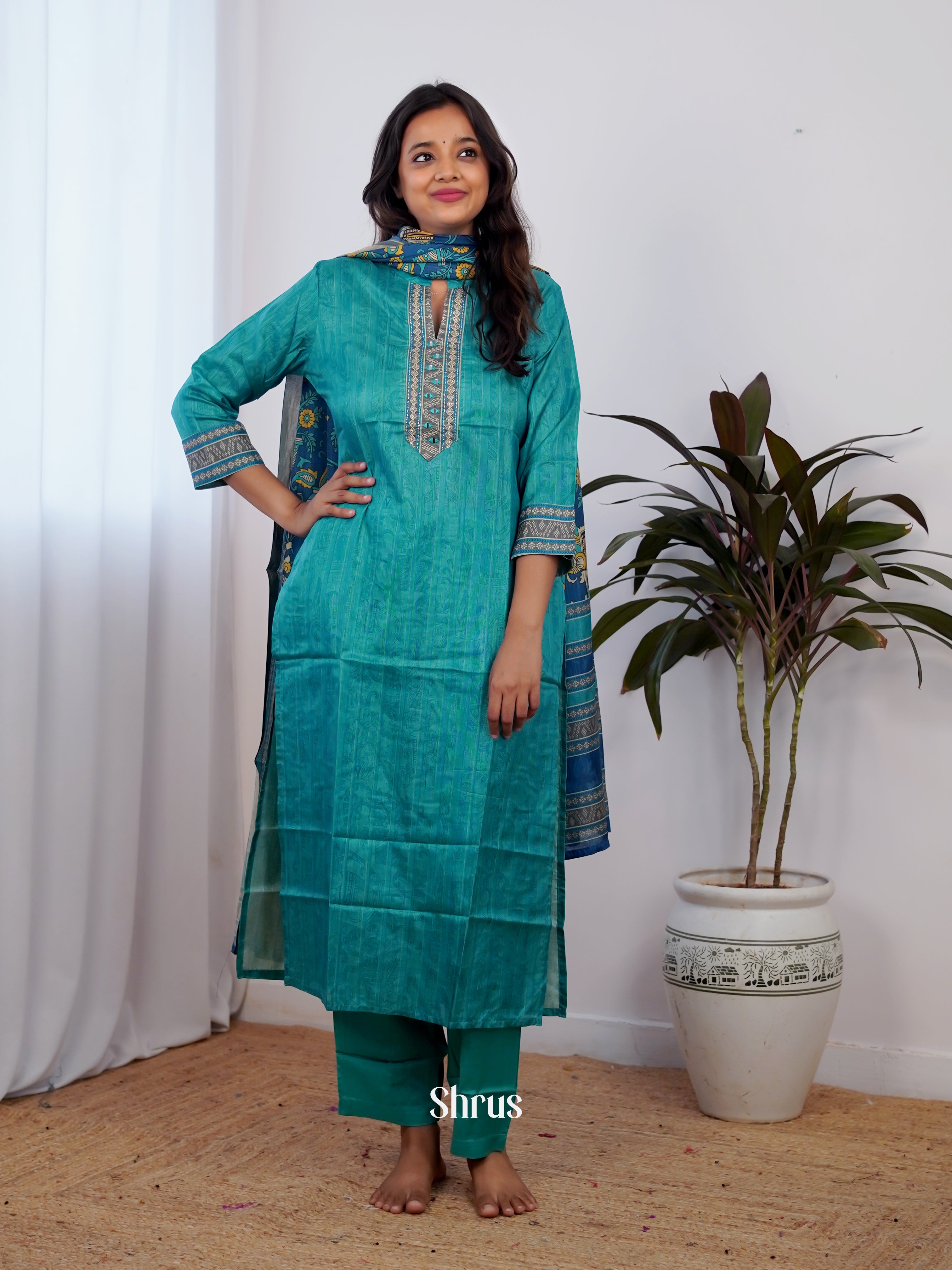 Blue -3pc Readymade Suits - Shop on ShrusEternity.com