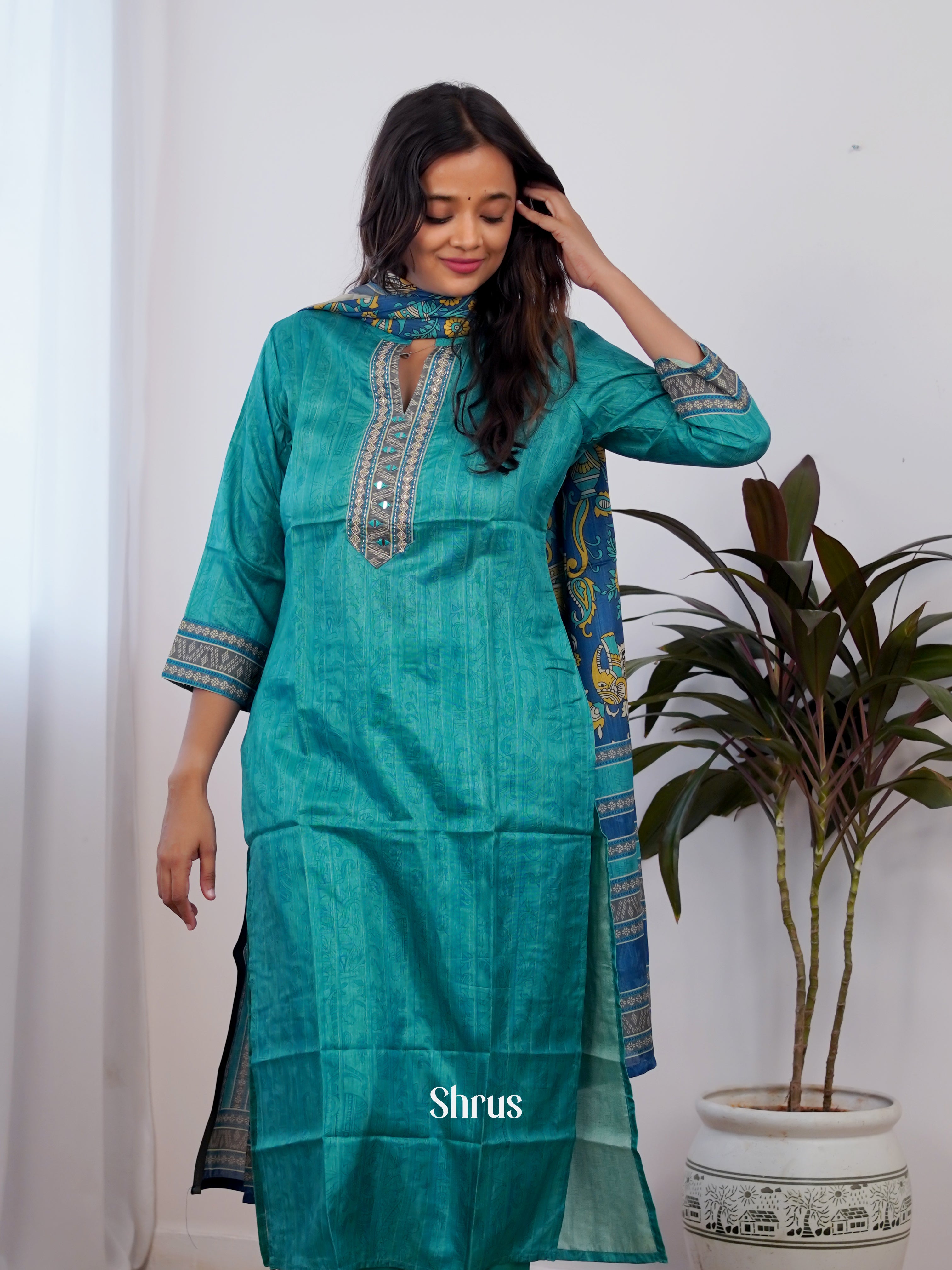 Blue -3pc Readymade Suits - Shop on ShrusEternity.com