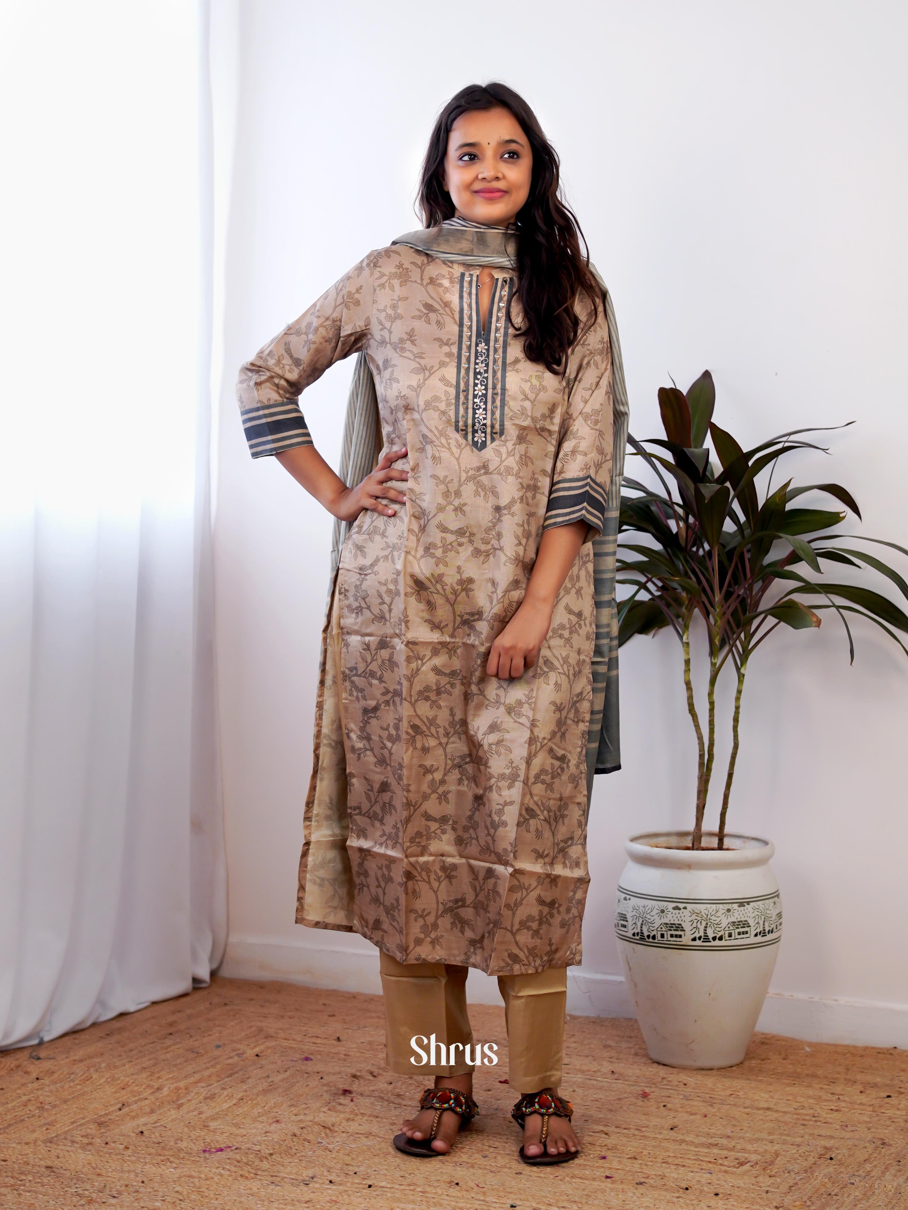 Brown - 3pc Readymade Suits - Shop on ShrusEternity.com