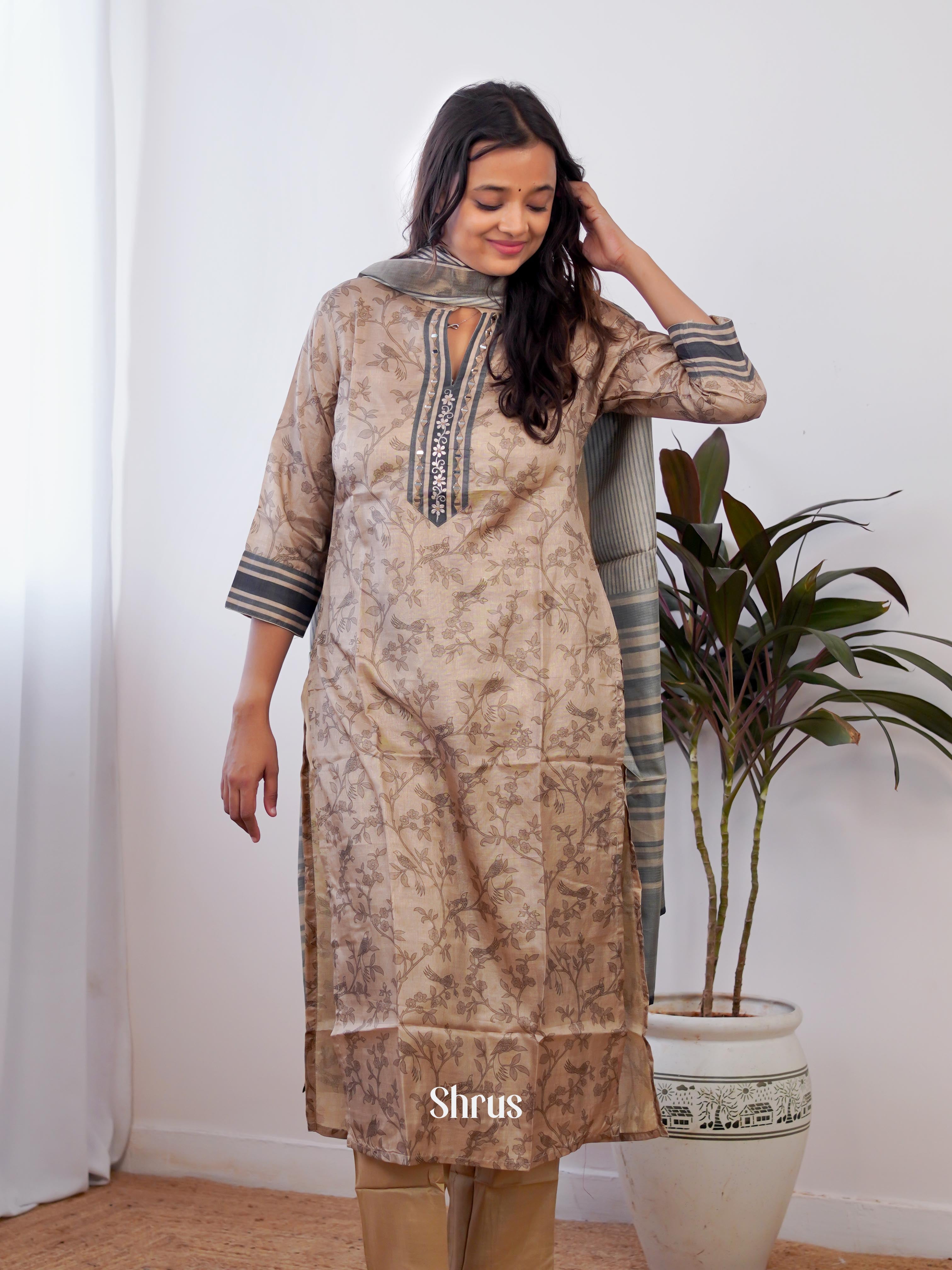 Brown - 3pc Readymade Suits - Shop on ShrusEternity.com