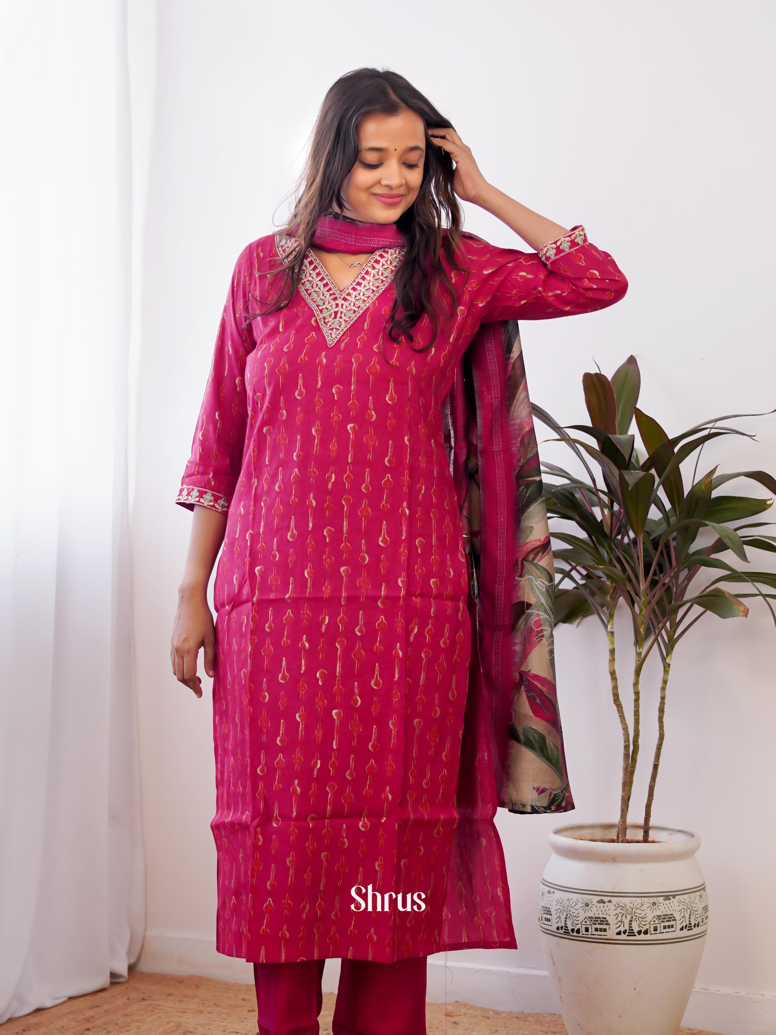 Red -3pc Readymade Suits - Shop on ShrusEternity.com