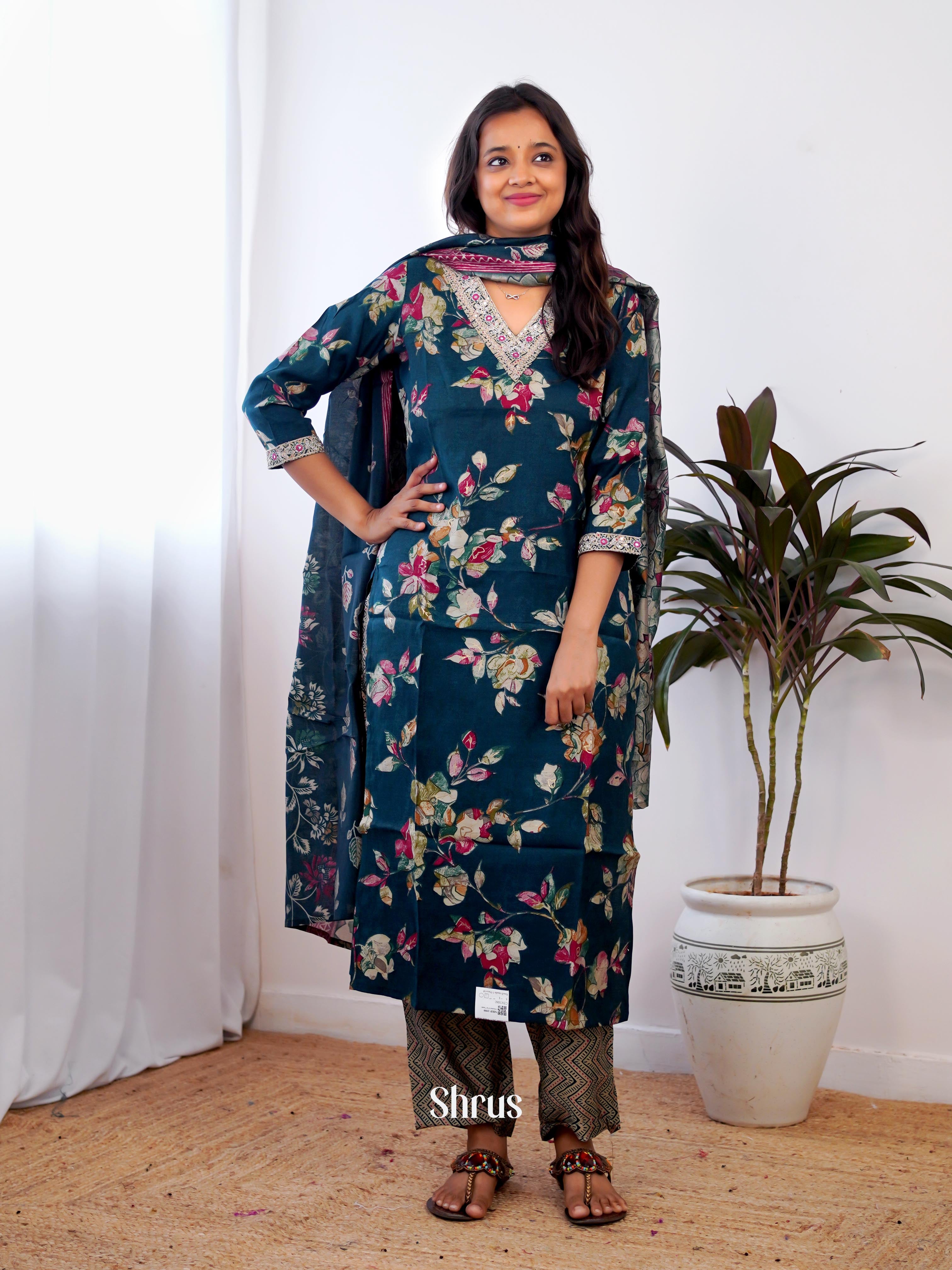 Blue - 3pc Readymade Suits - Shop on ShrusEternity.com