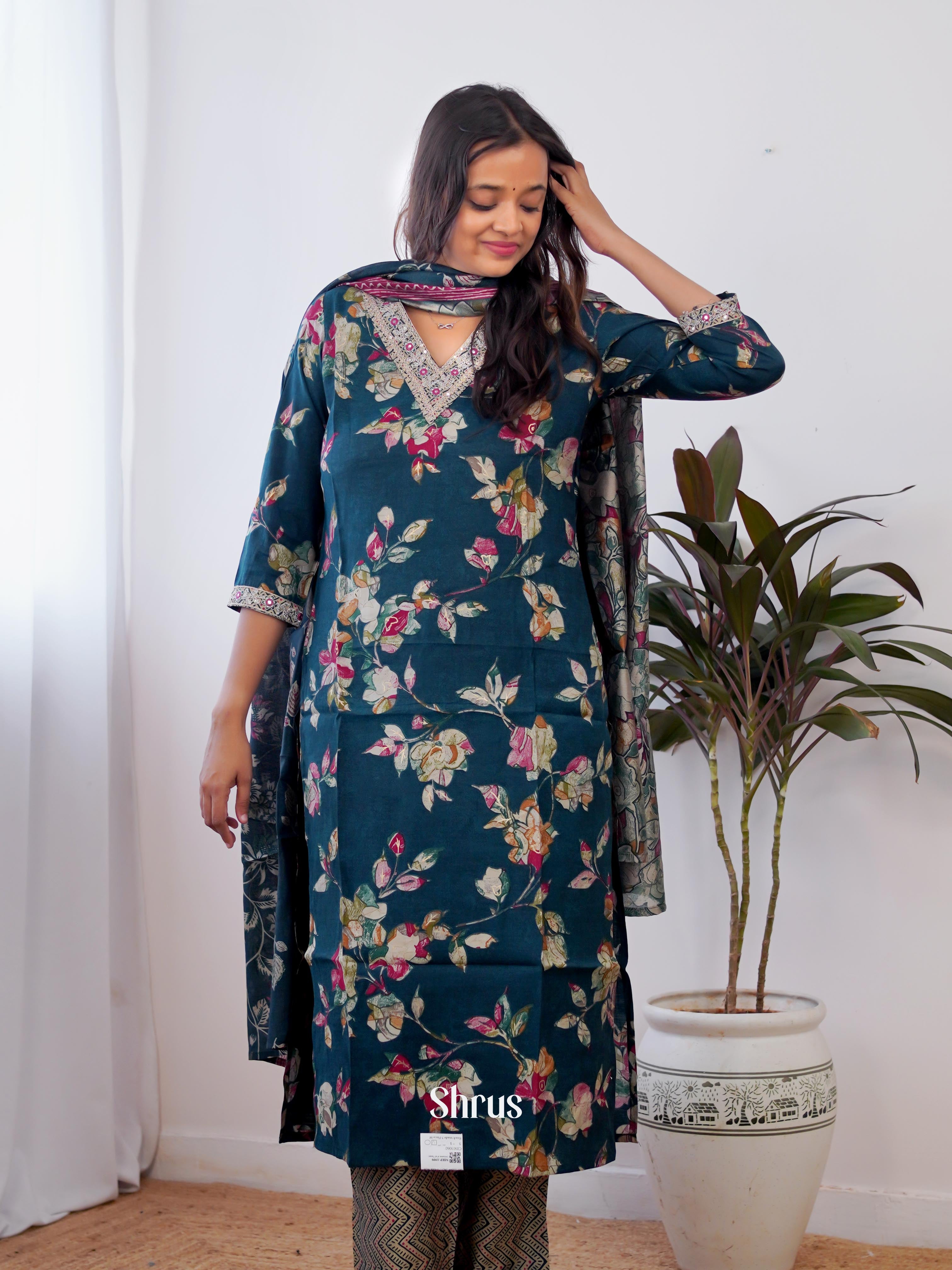 Blue - 3pc Readymade Suits - Shop on ShrusEternity.com