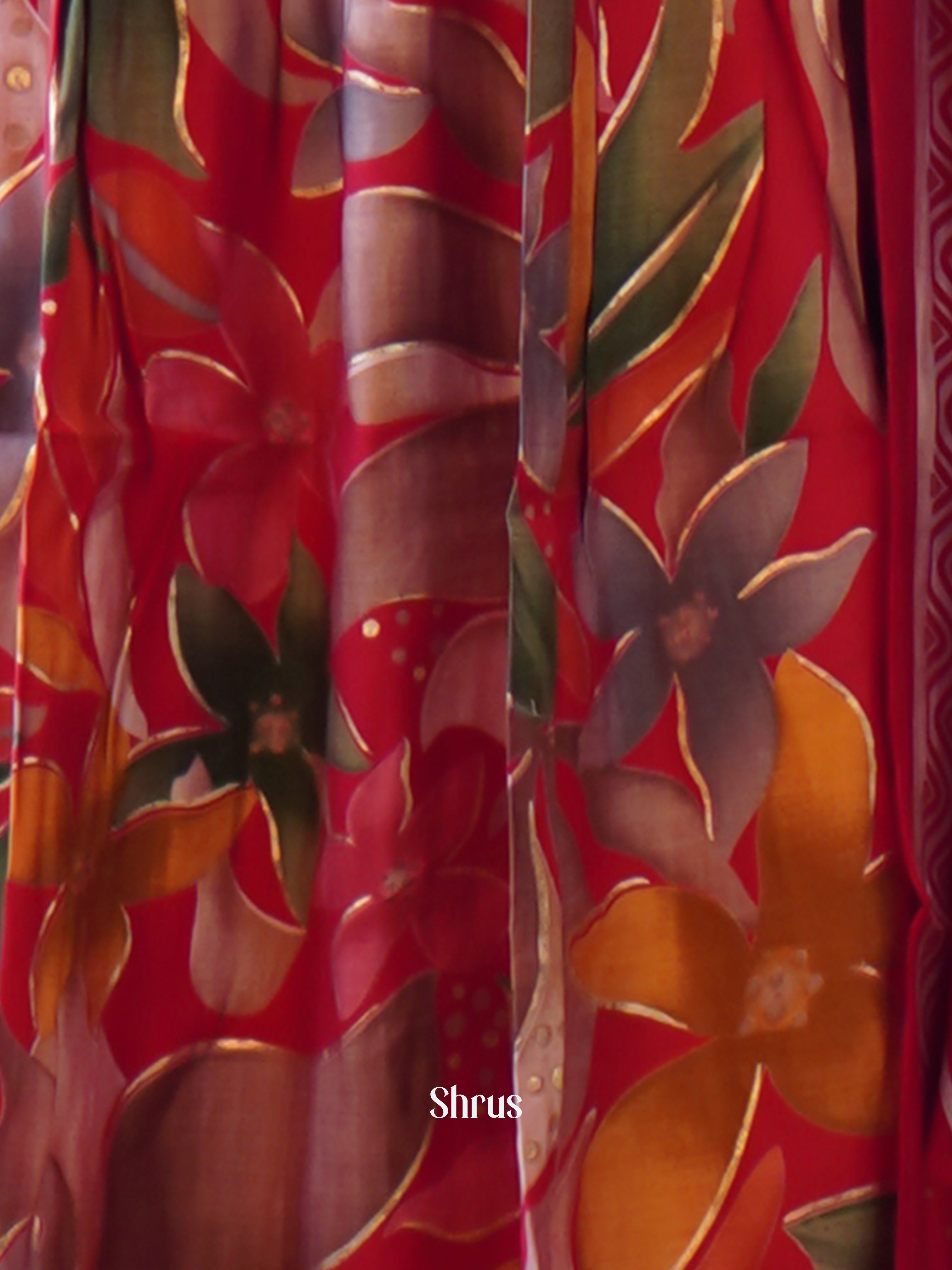 Red & Orange - 3pc Readymade Suits - Shop on ShrusEternity.com