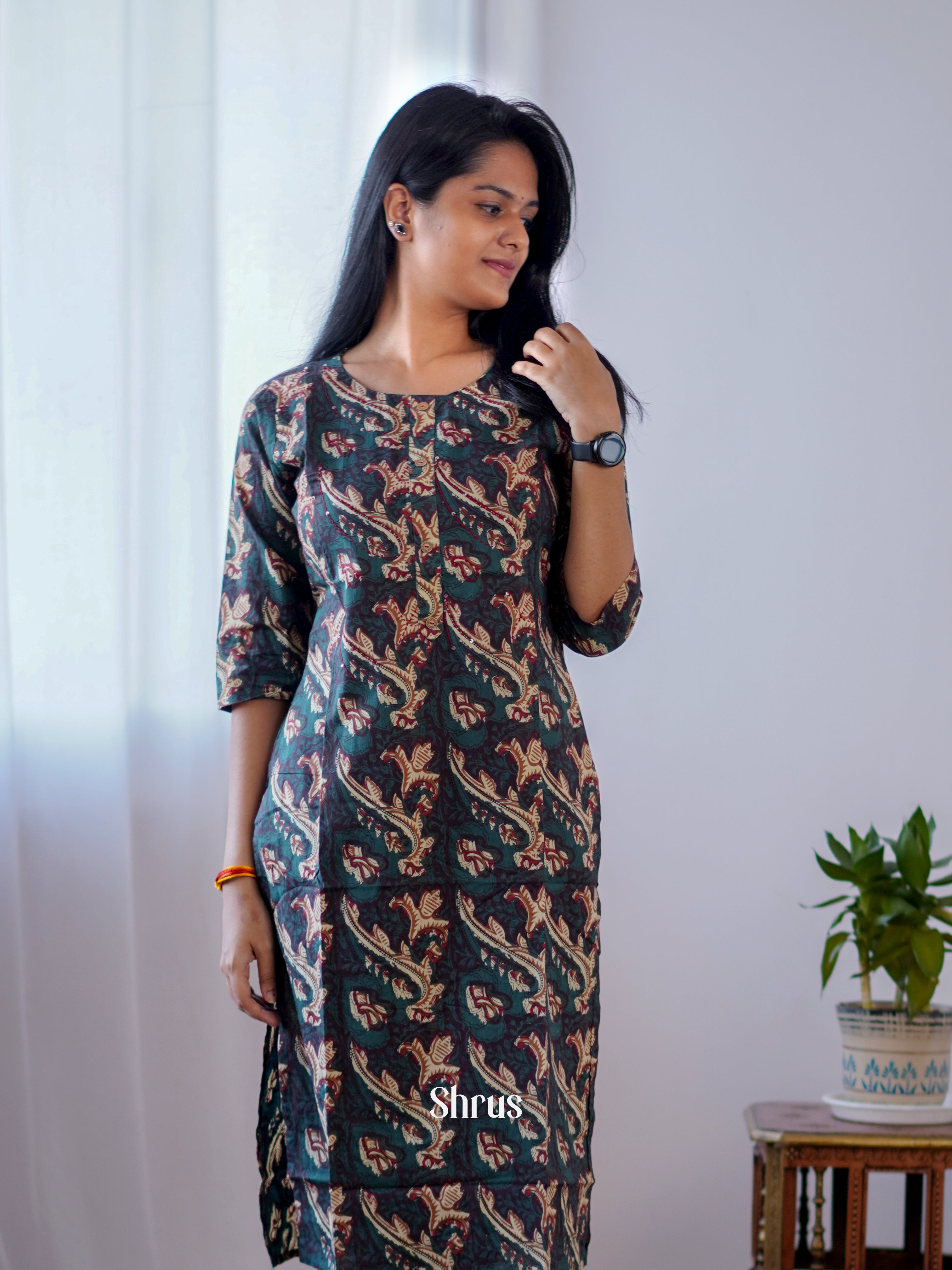 Blue - Readymade Kurti - Shop on ShrusEternity.com