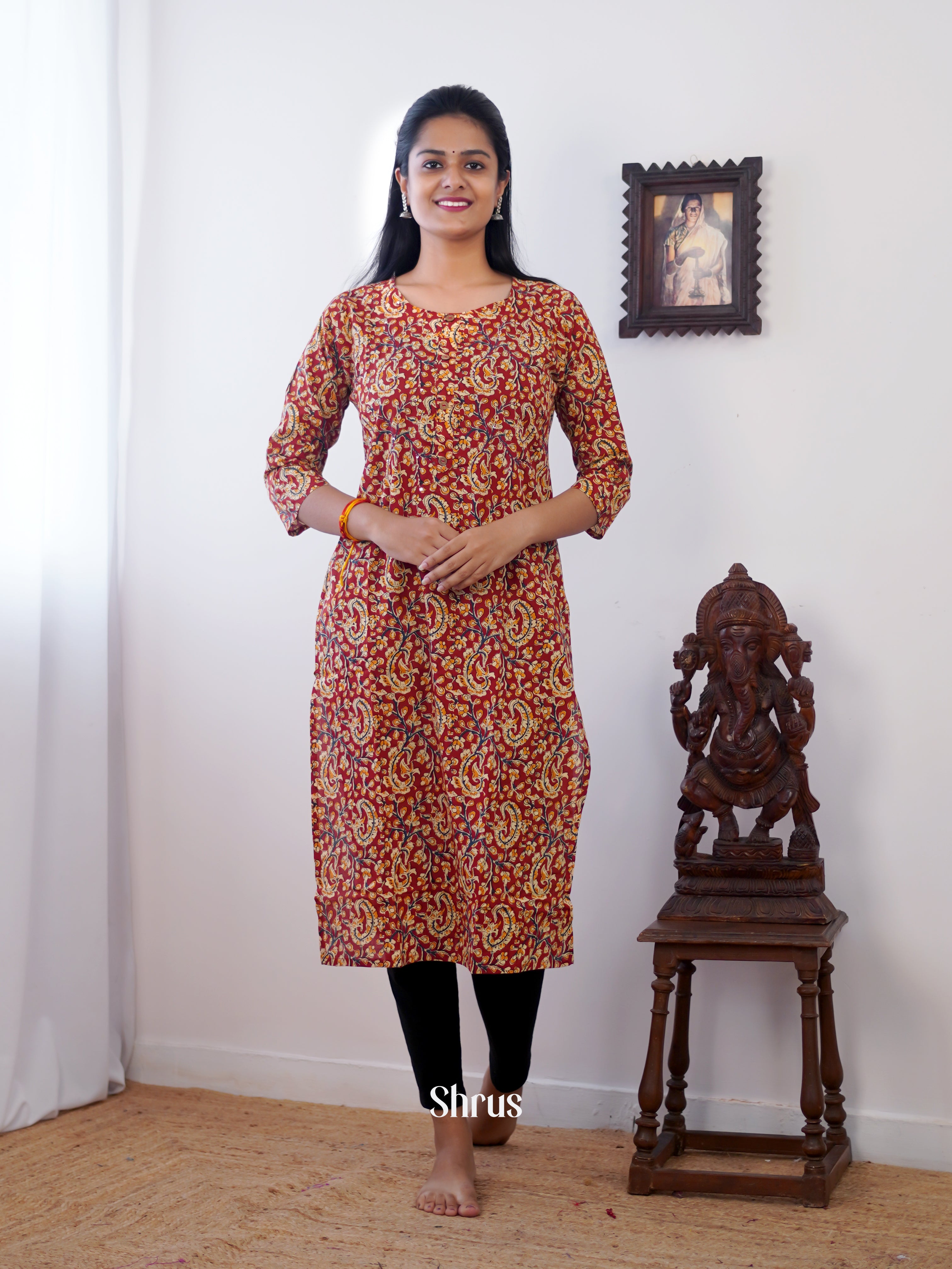 Red - Readymade Kurti - Shop on ShrusEternity.com