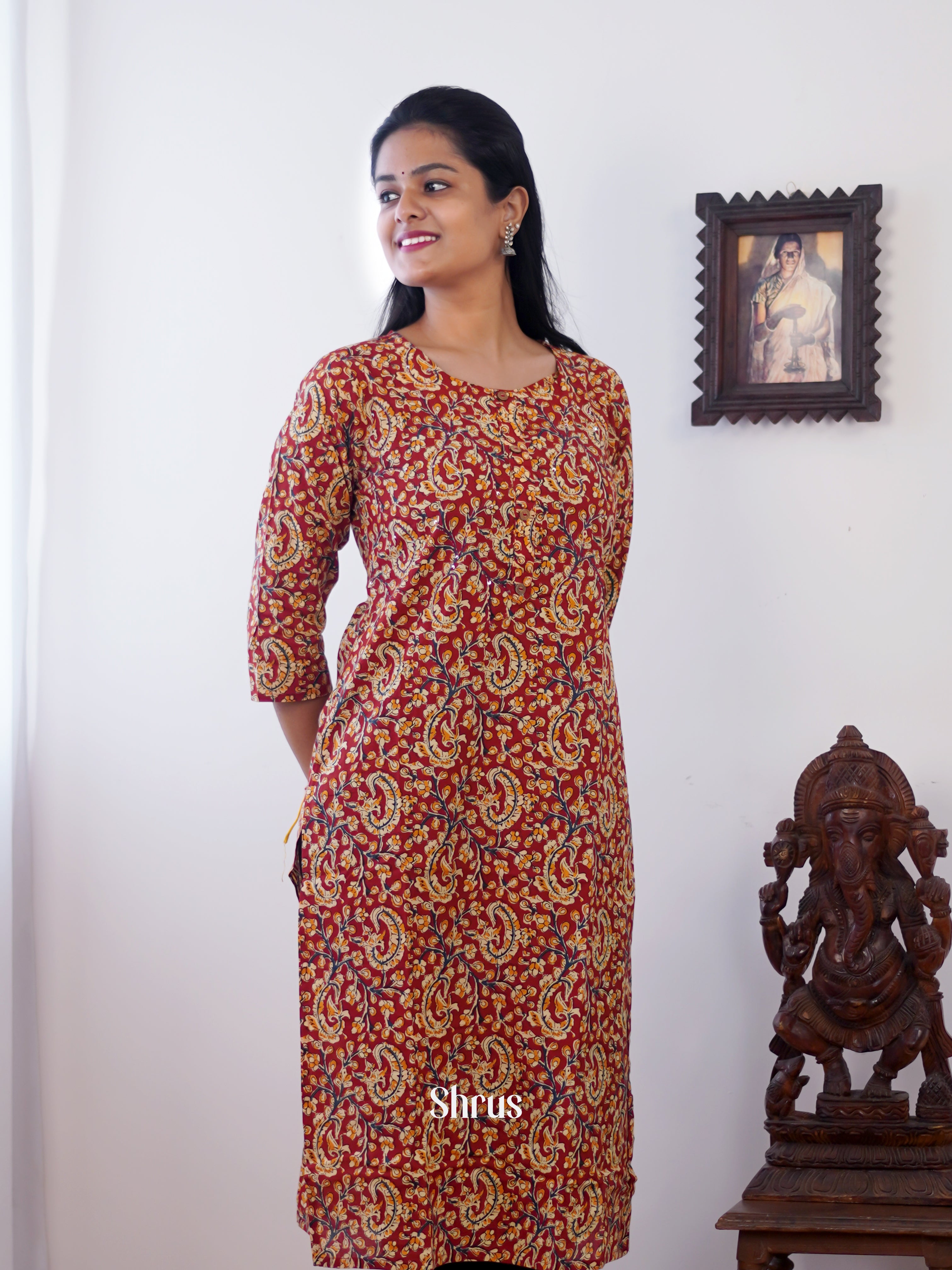 Red - Readymade Kurti - Shop on ShrusEternity.com