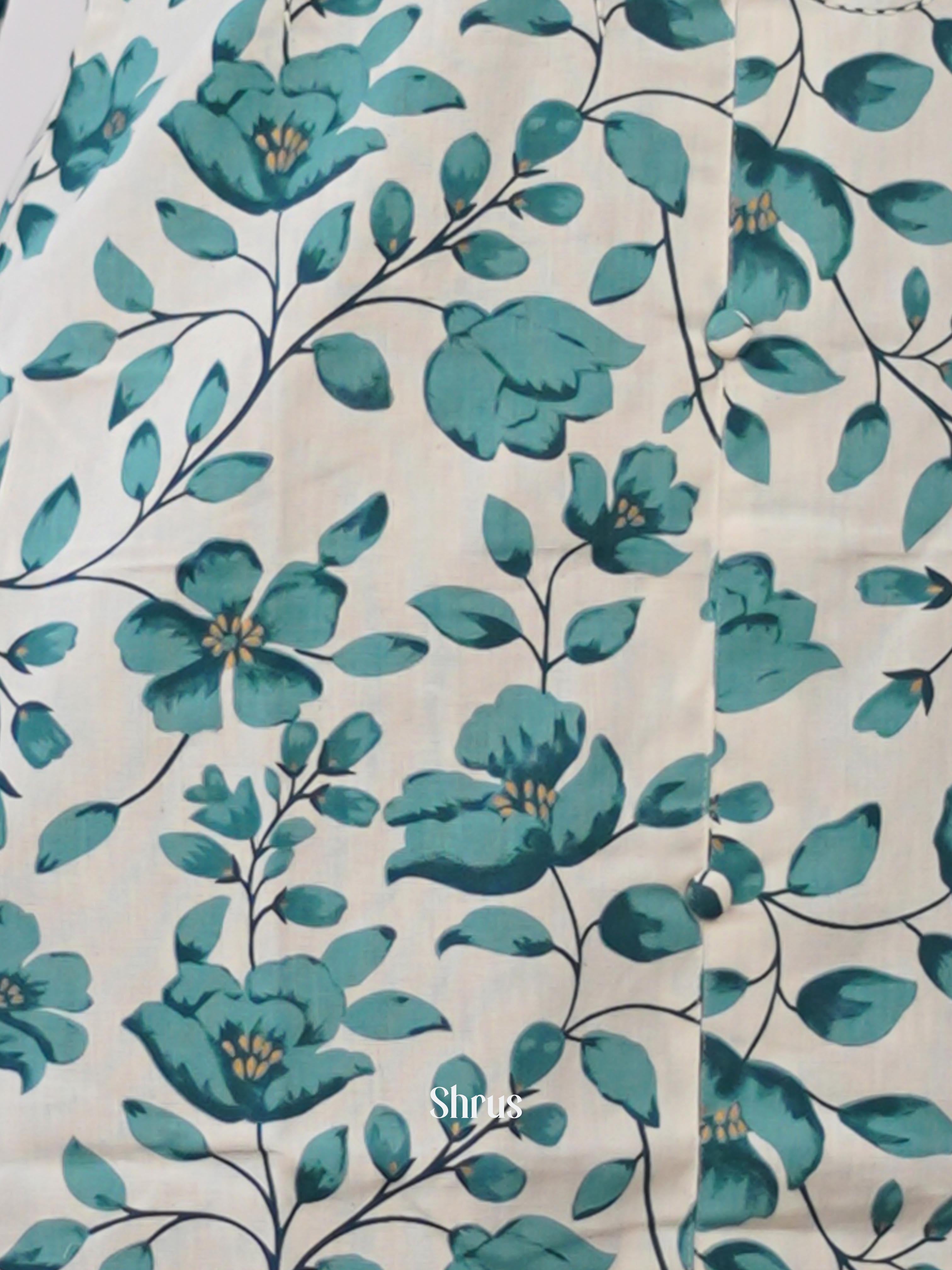 Cream & Blue - Readymade Kurti - Shop on ShrusEternity.com