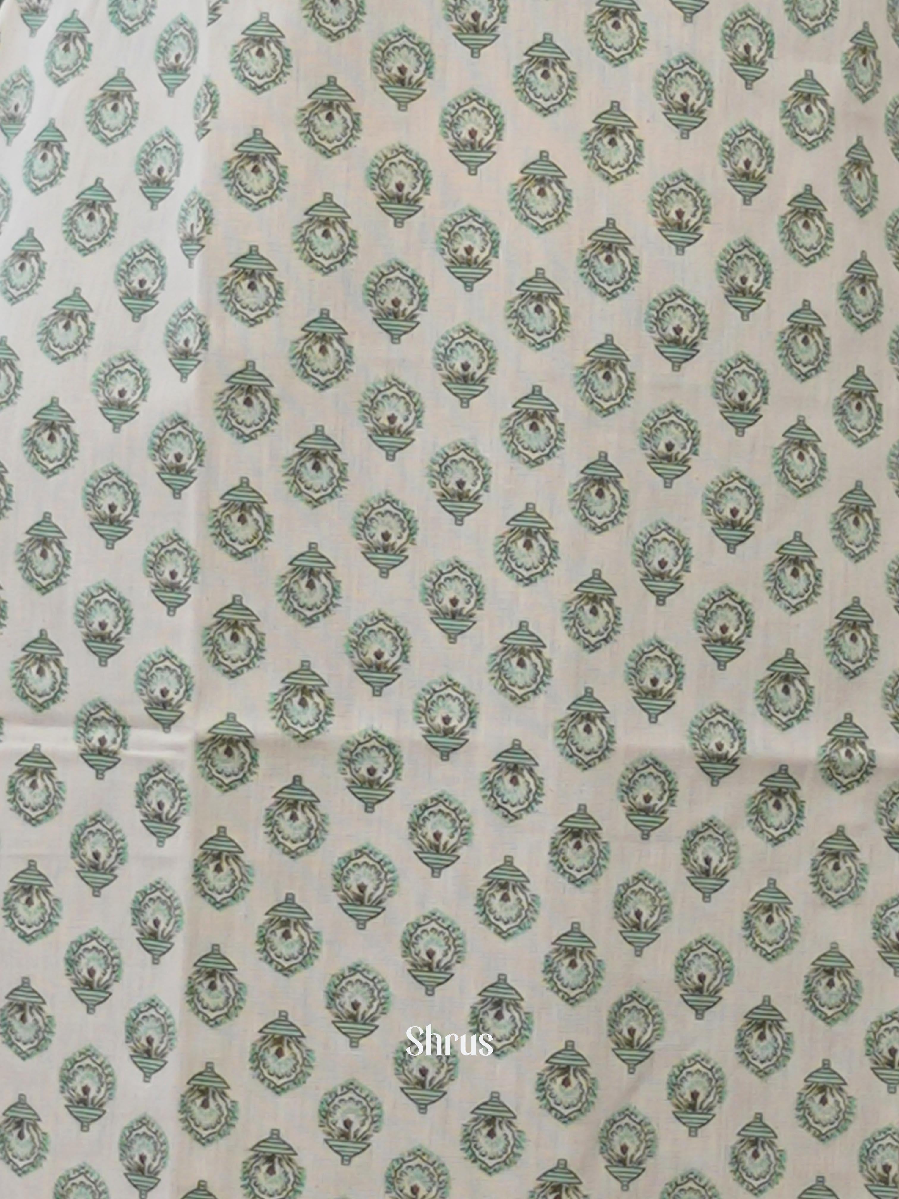 Cream & Green- Readymade kurti - Shop on ShrusEternity.com