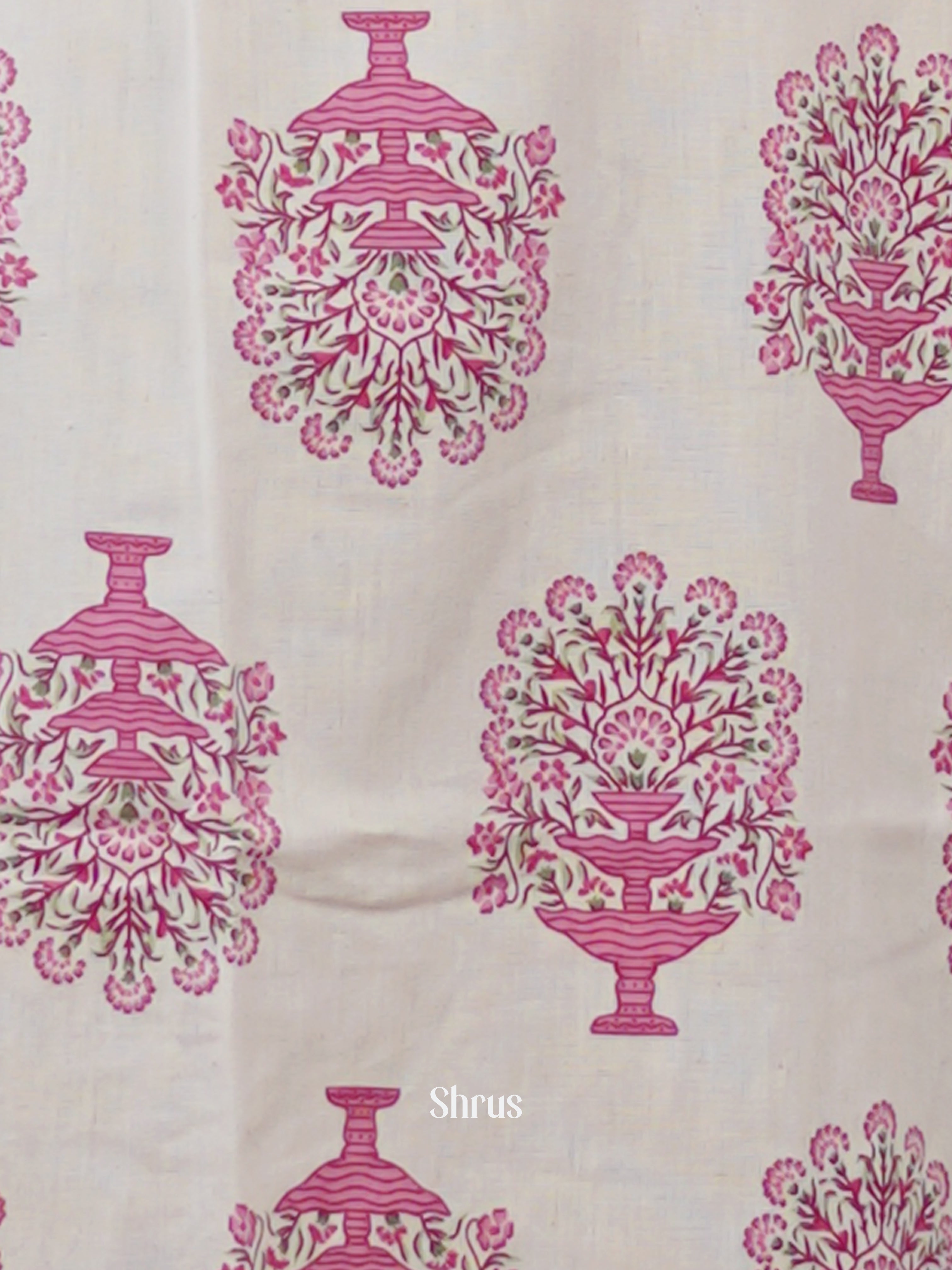 Cream & Pink - Readymade Kurti - Shop on ShrusEternity.com