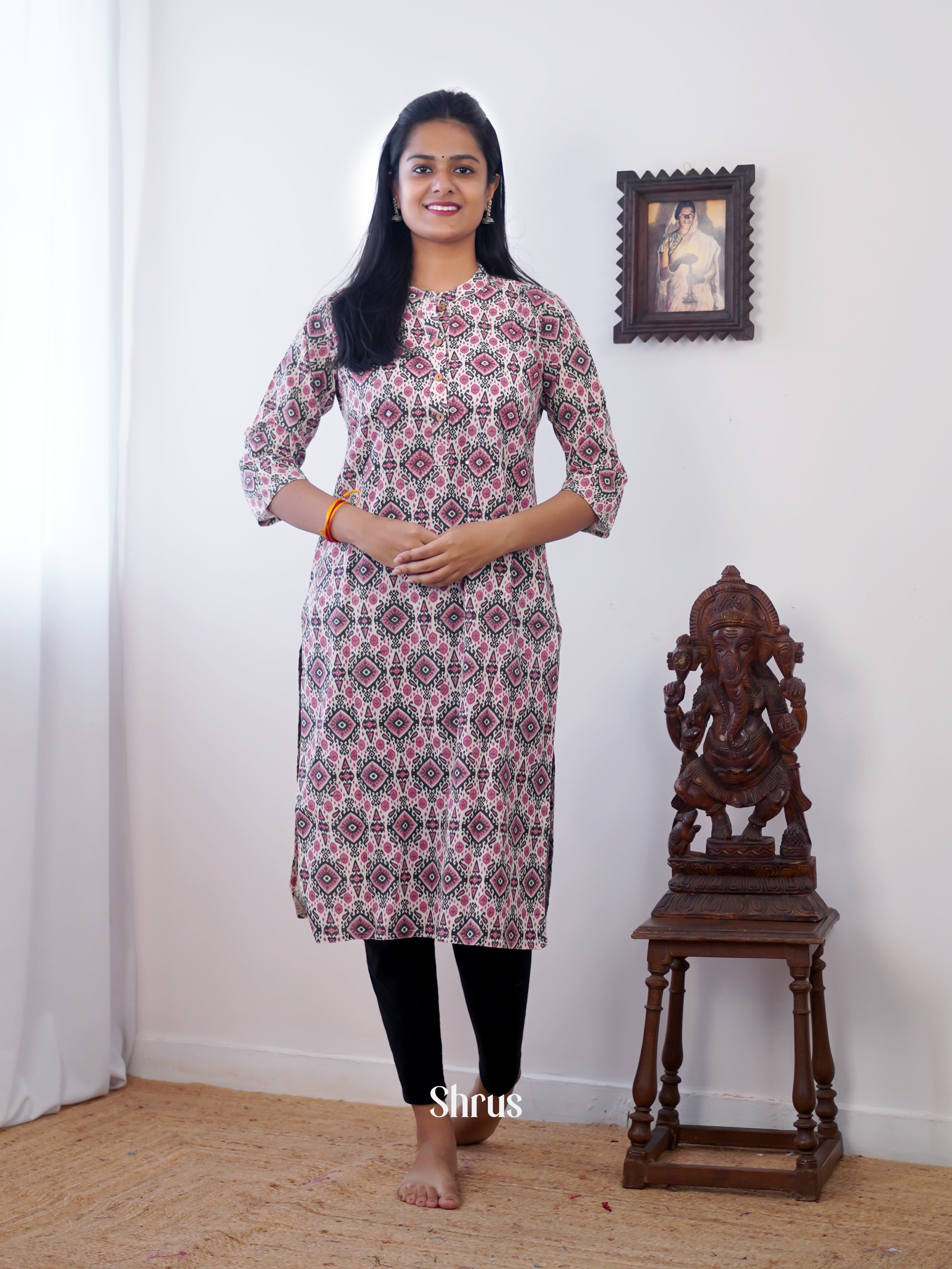 Grey - Readymade Kurti - Shop on ShrusEternity.com