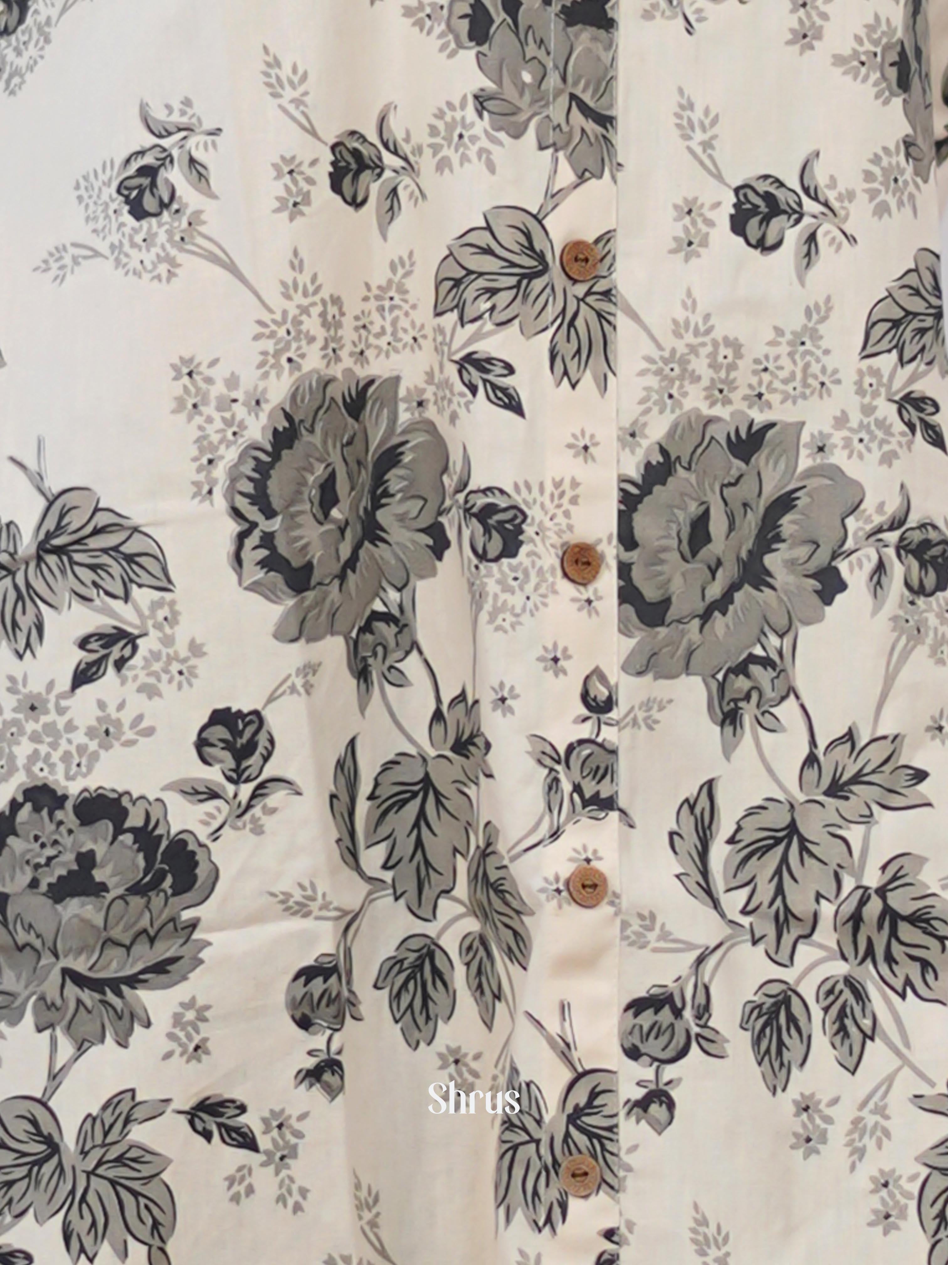 Cream & Grey - Readymade Kurti - Shop on ShrusEternity.com