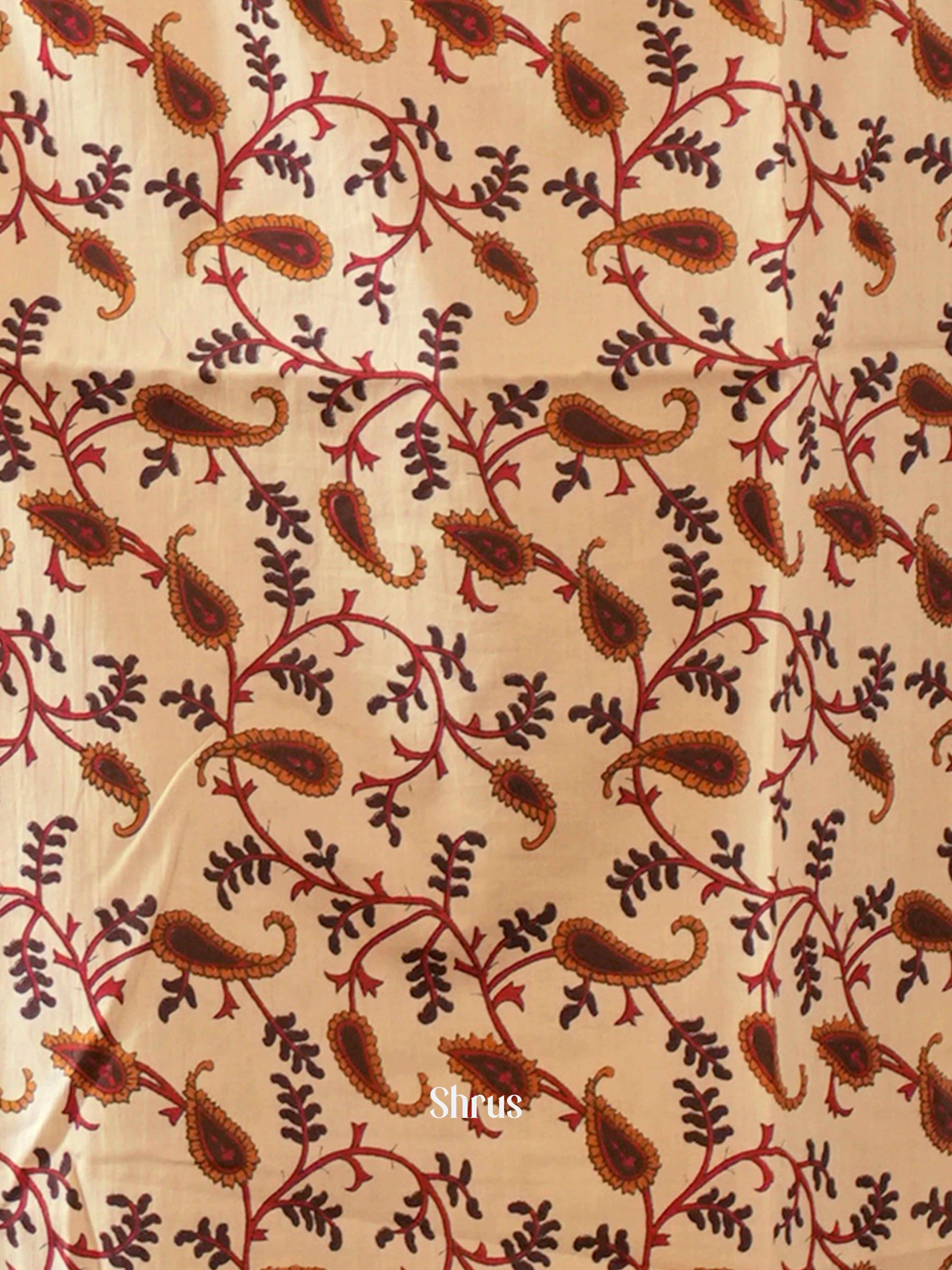 Beige & Maroon - Readymade Kurti - Shop on ShrusEternity.com