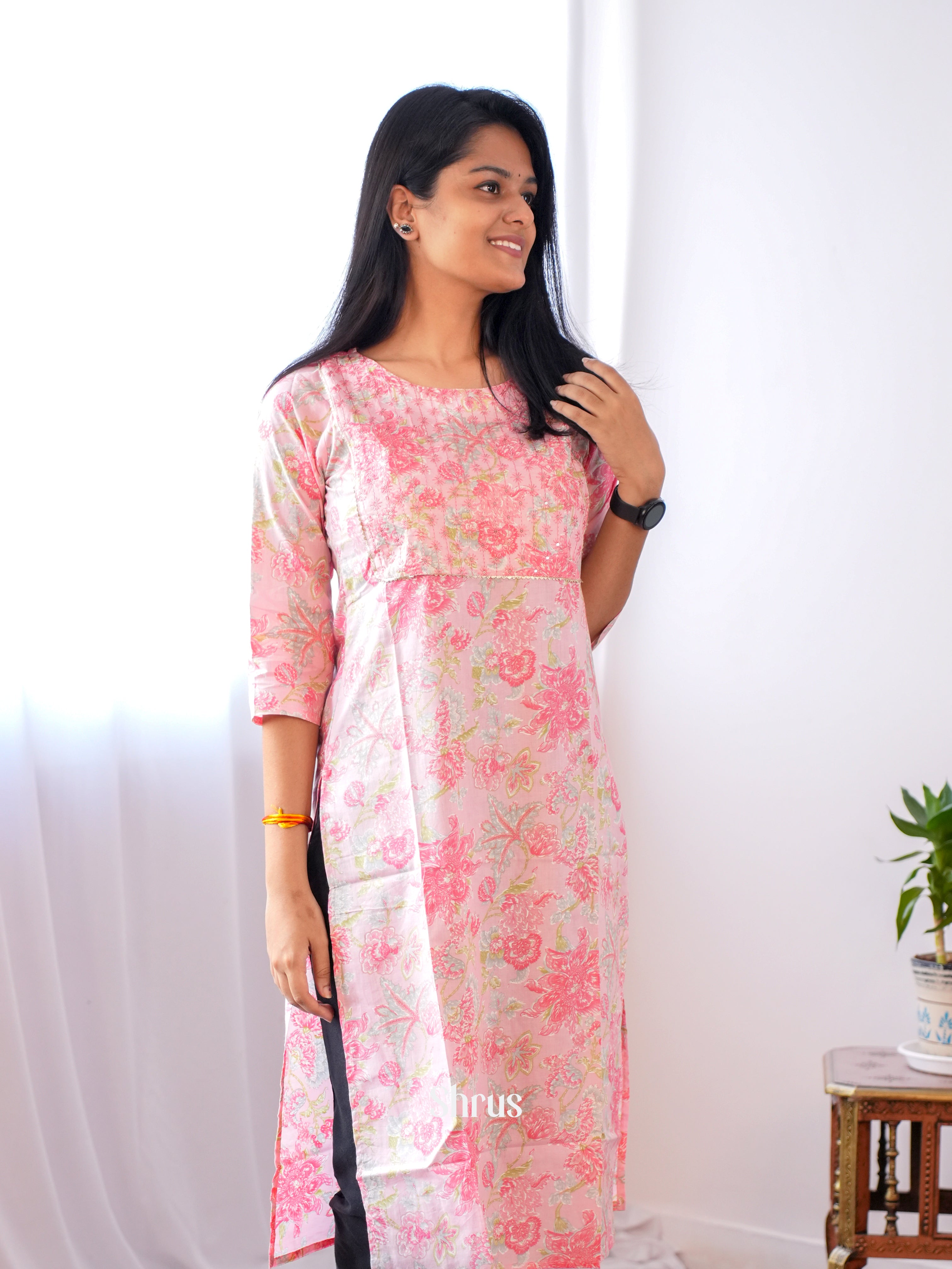 Pink - Readymade Kurti - Shop on ShrusEternity.com