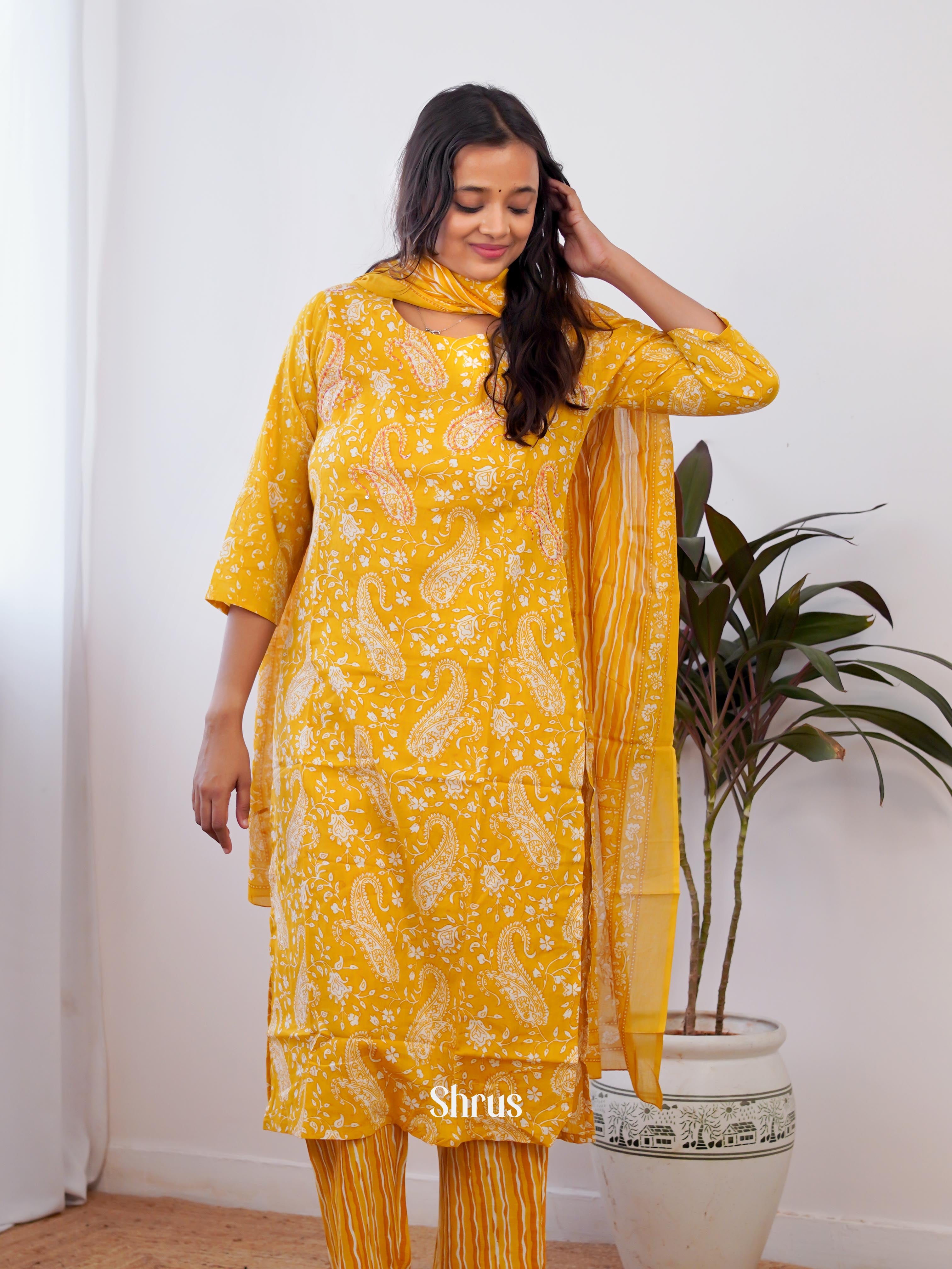 Mustard - 3pc Casual Readymade Suits - Shop on ShrusEternity.com