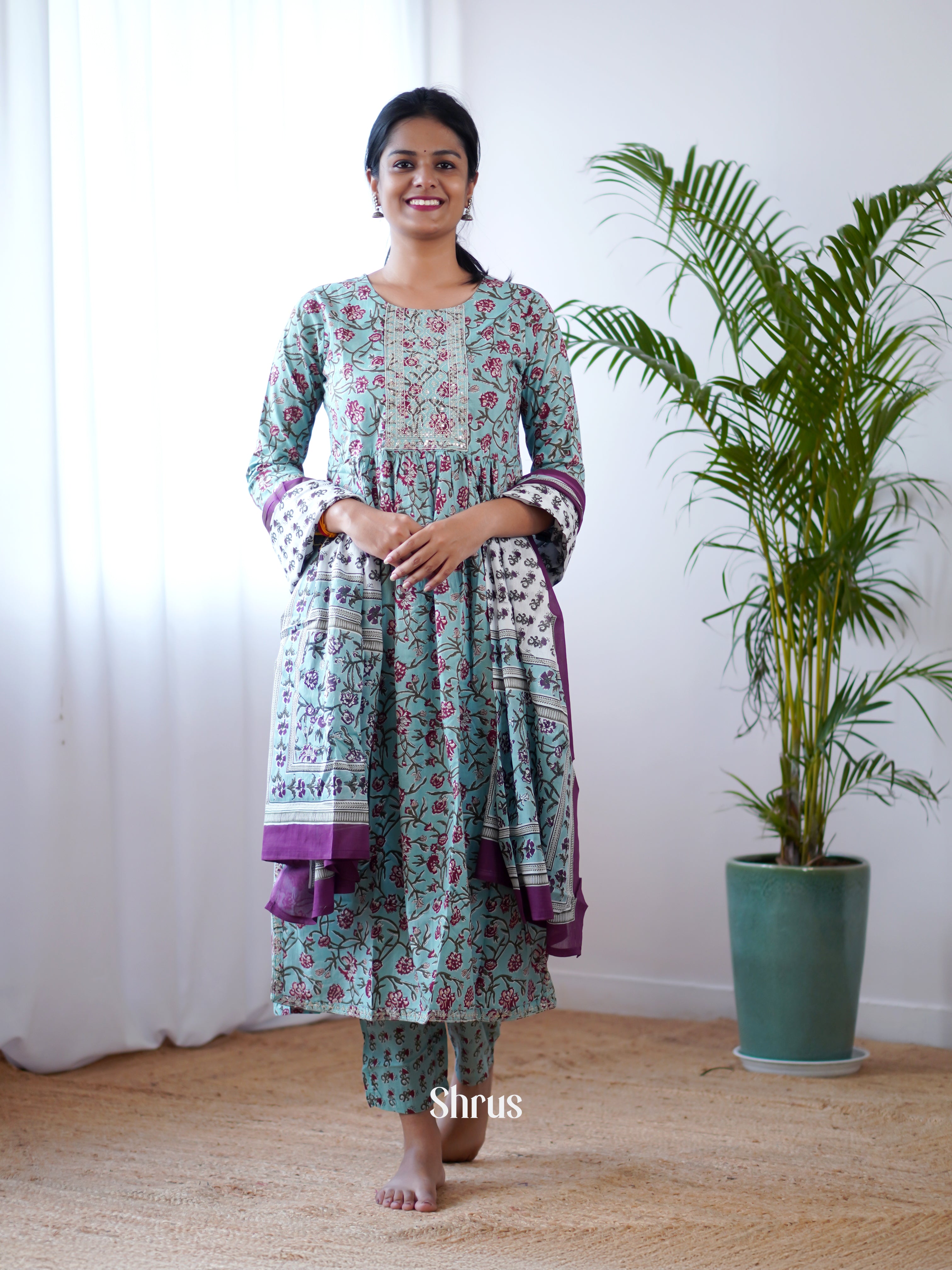 Blue & Purple - Readymade Suits - Shop on ShrusEternity.com