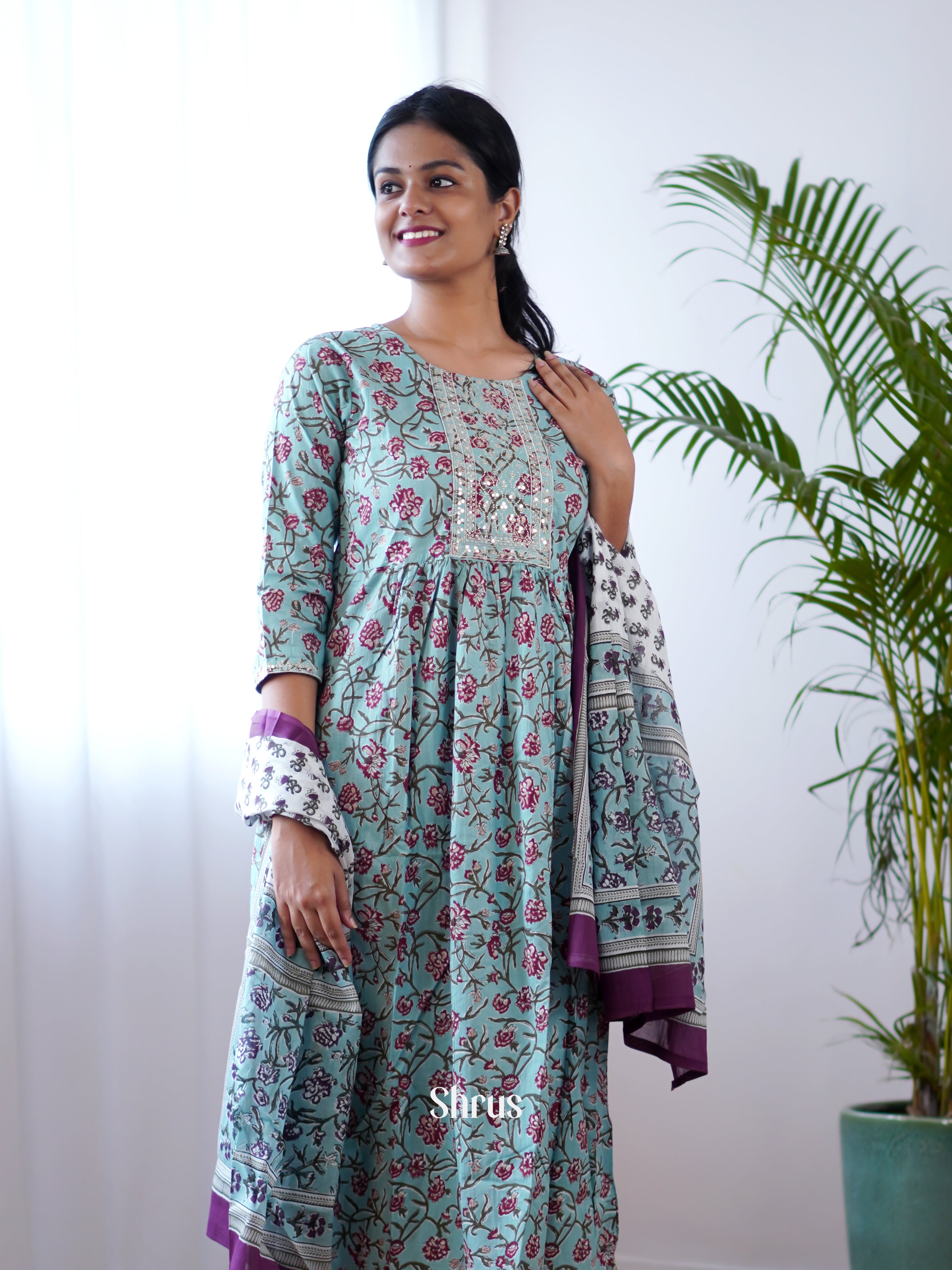 Blue & Purple - Readymade Suits - Shop on ShrusEternity.com