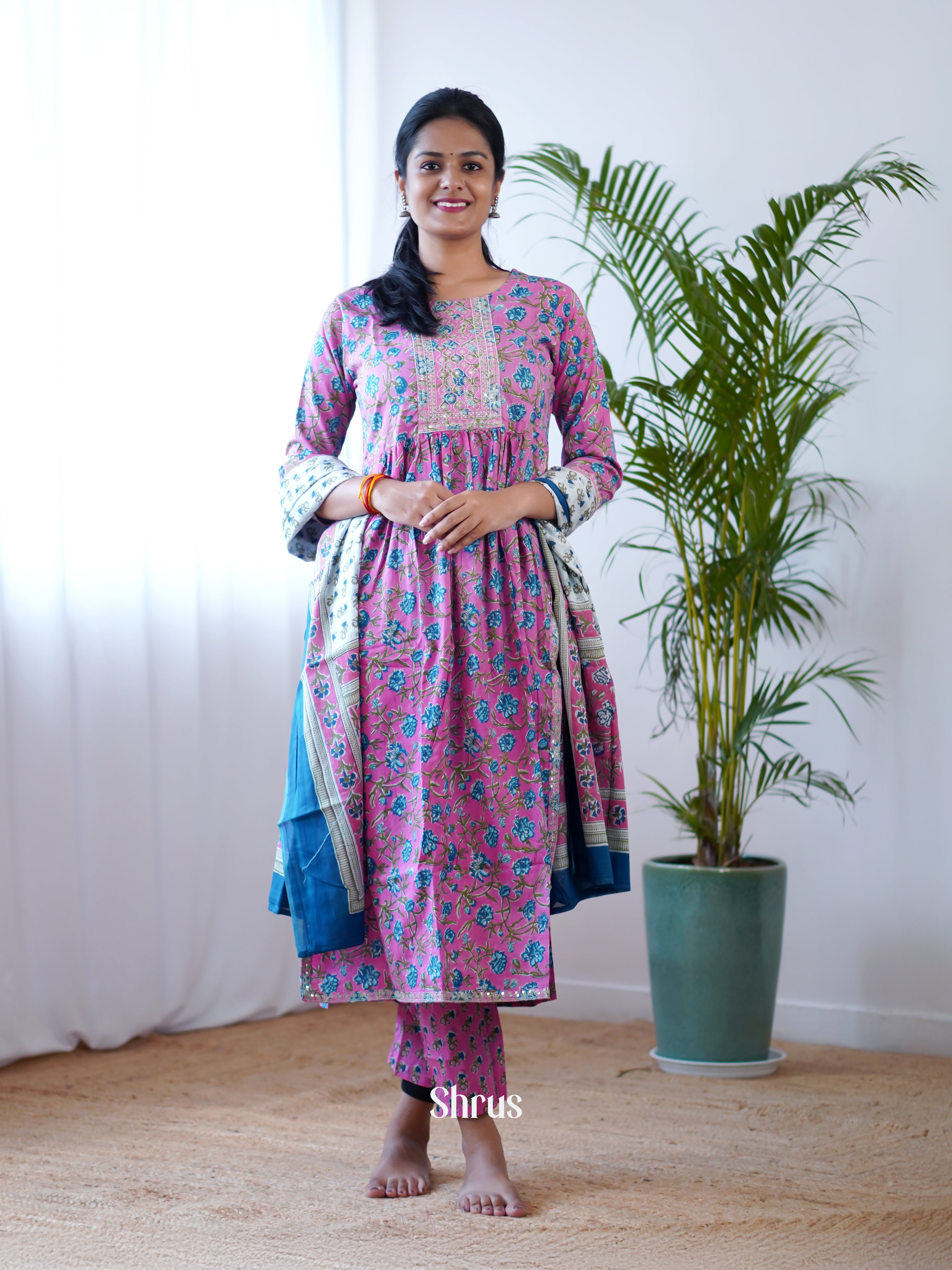 Purple & Blue - 3pc Readymade Suits - Shop on ShrusEternity.com