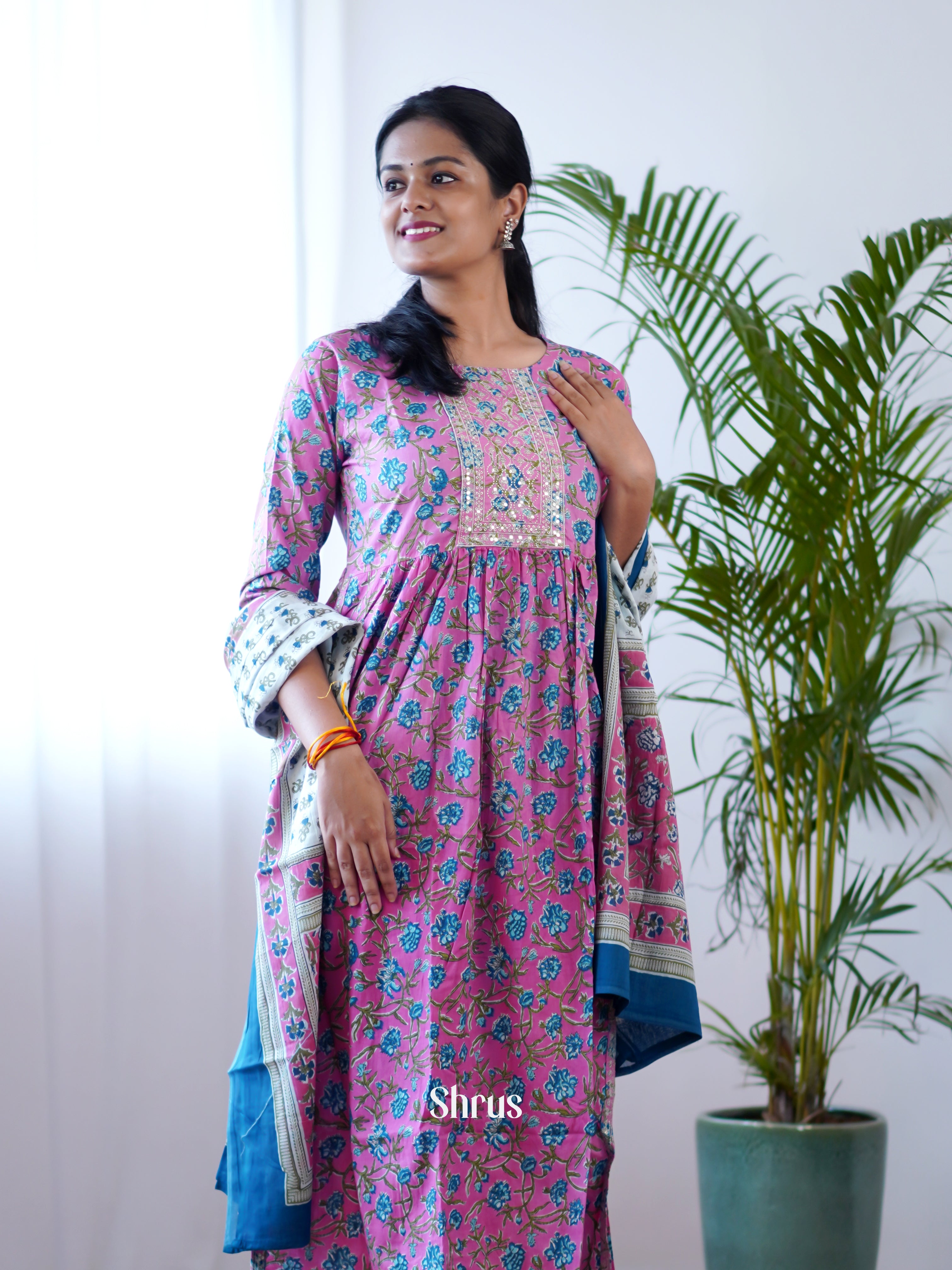 Purple & Blue - 3pc Readymade Suits - Shop on ShrusEternity.com