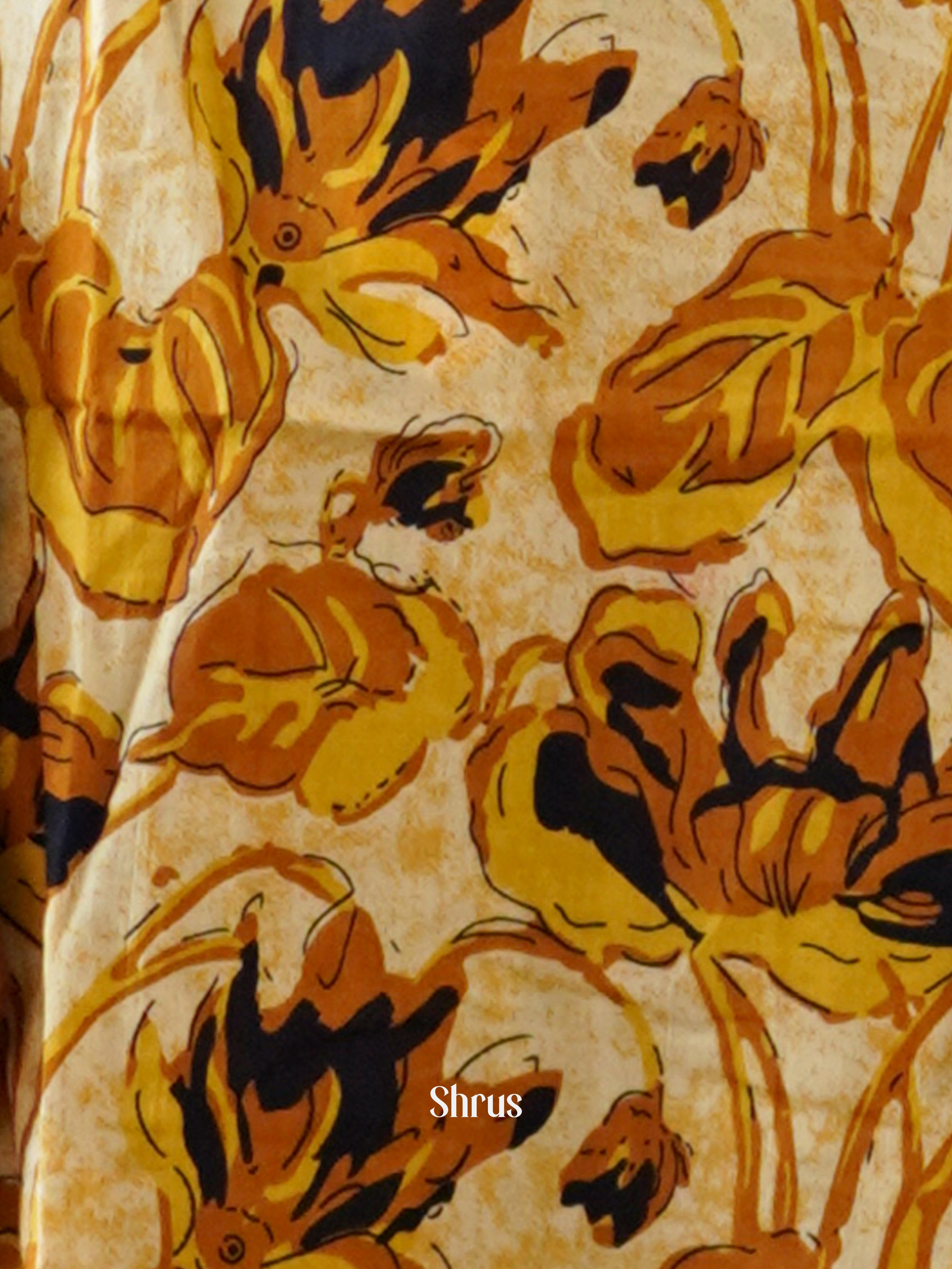 Cream & Brown - Cotton printed 3pc Readymade Suits - Shop on ShrusEternity.com