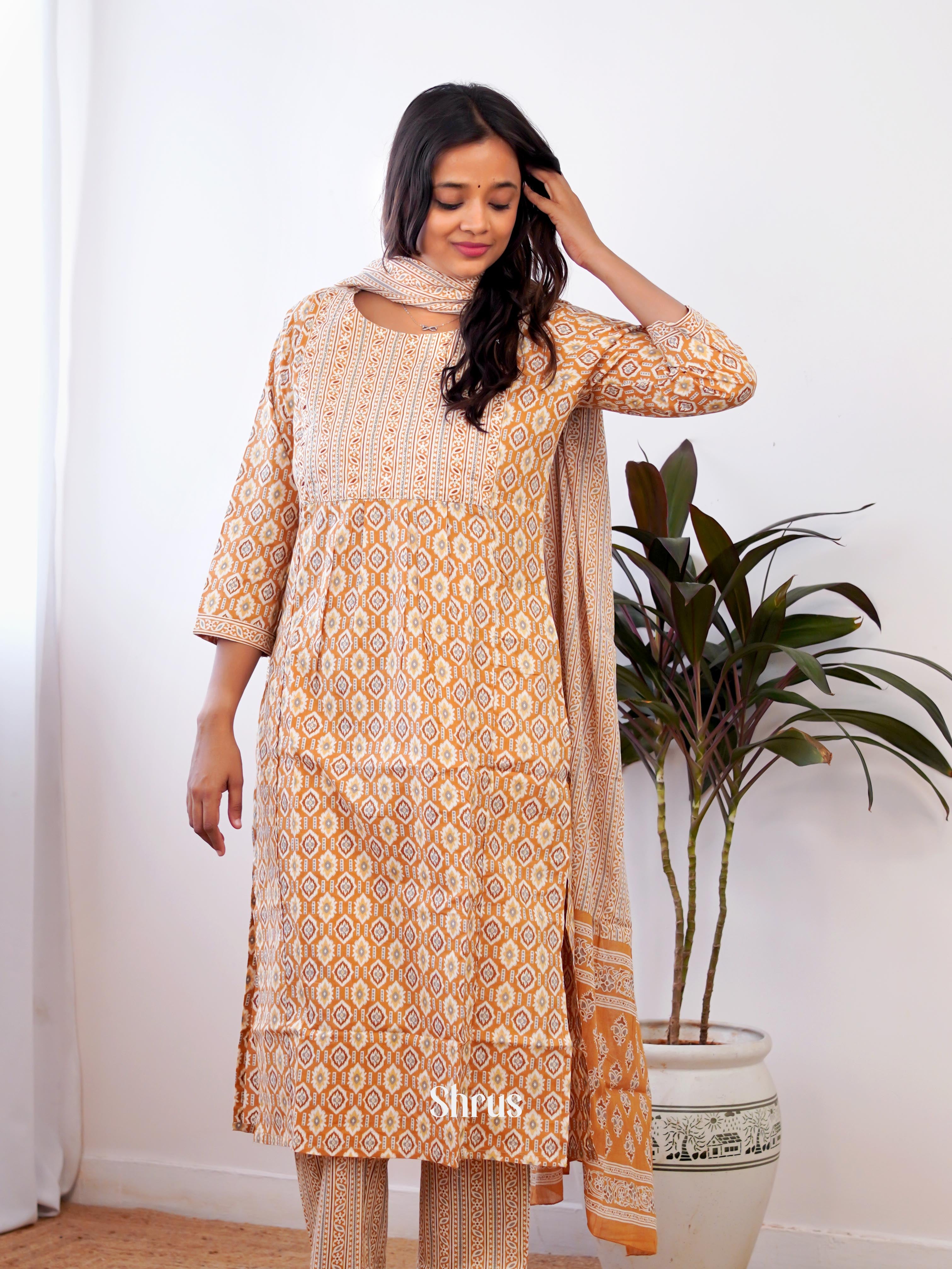 Beige - 3pc Readymade Suits - Shop on ShrusEternity.com