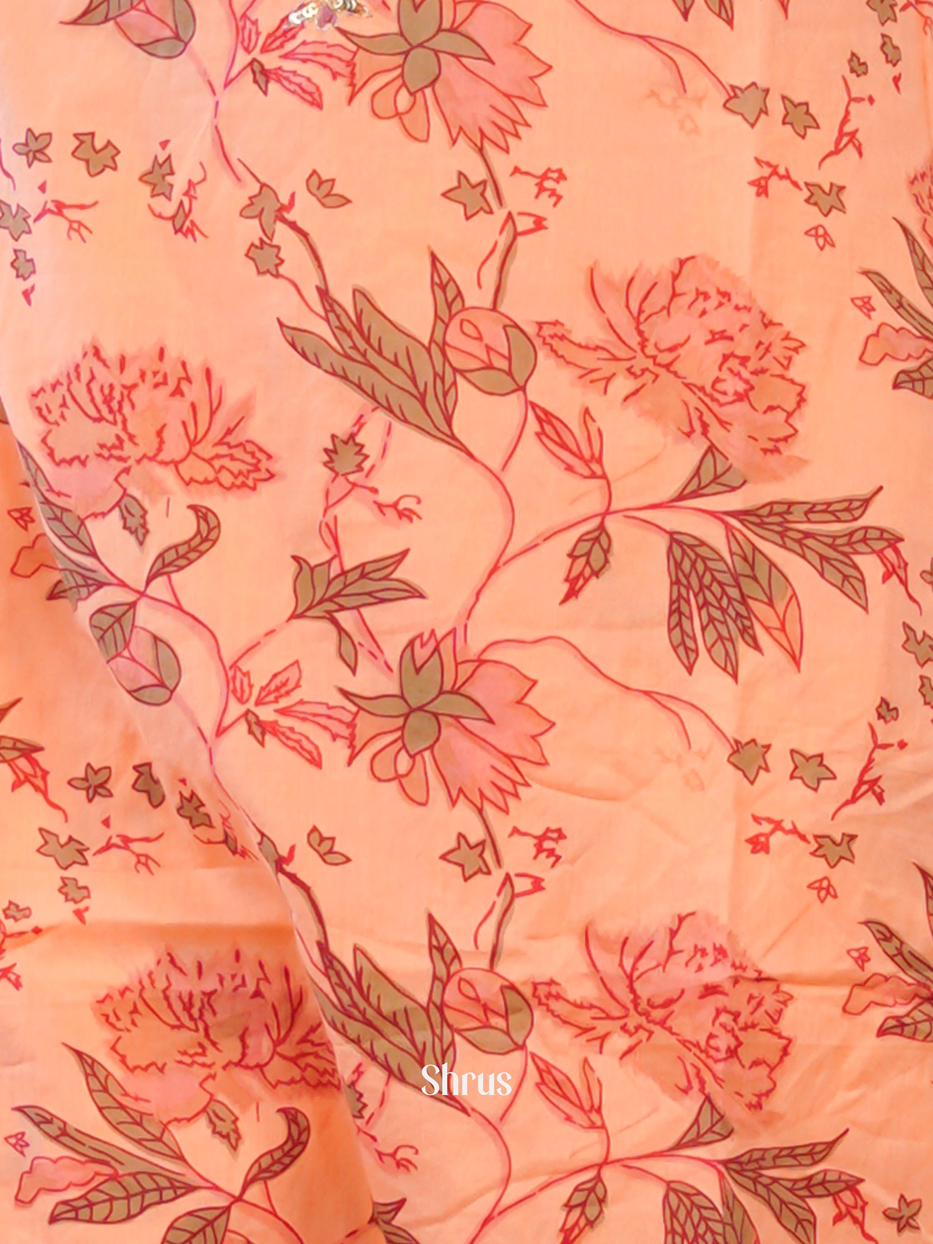 Peach -3pc printed Readymade Suits - Shop on ShrusEternity.com