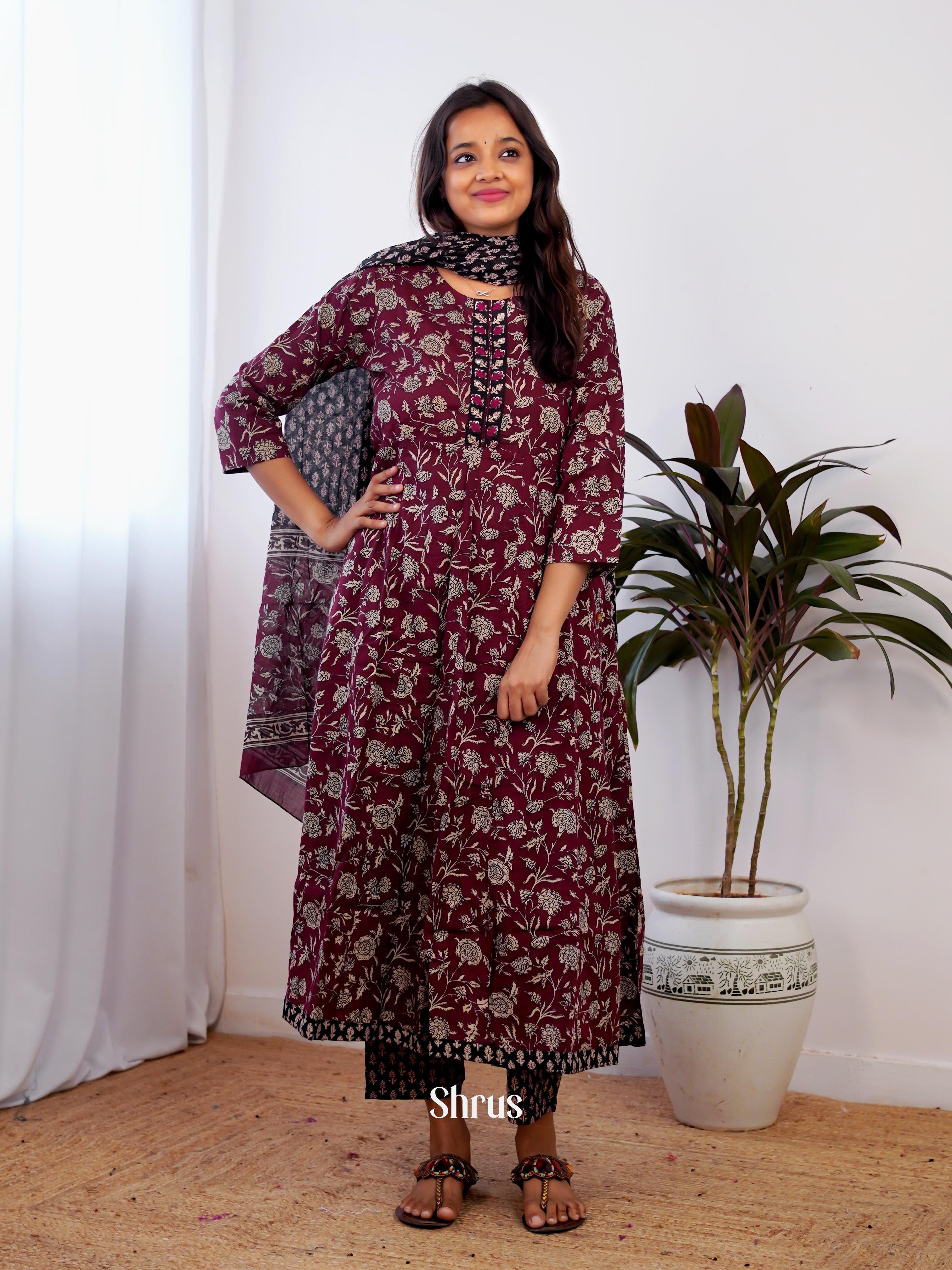Brown - 3pc Festive Readymade Suits - Shop on ShrusEternity.com