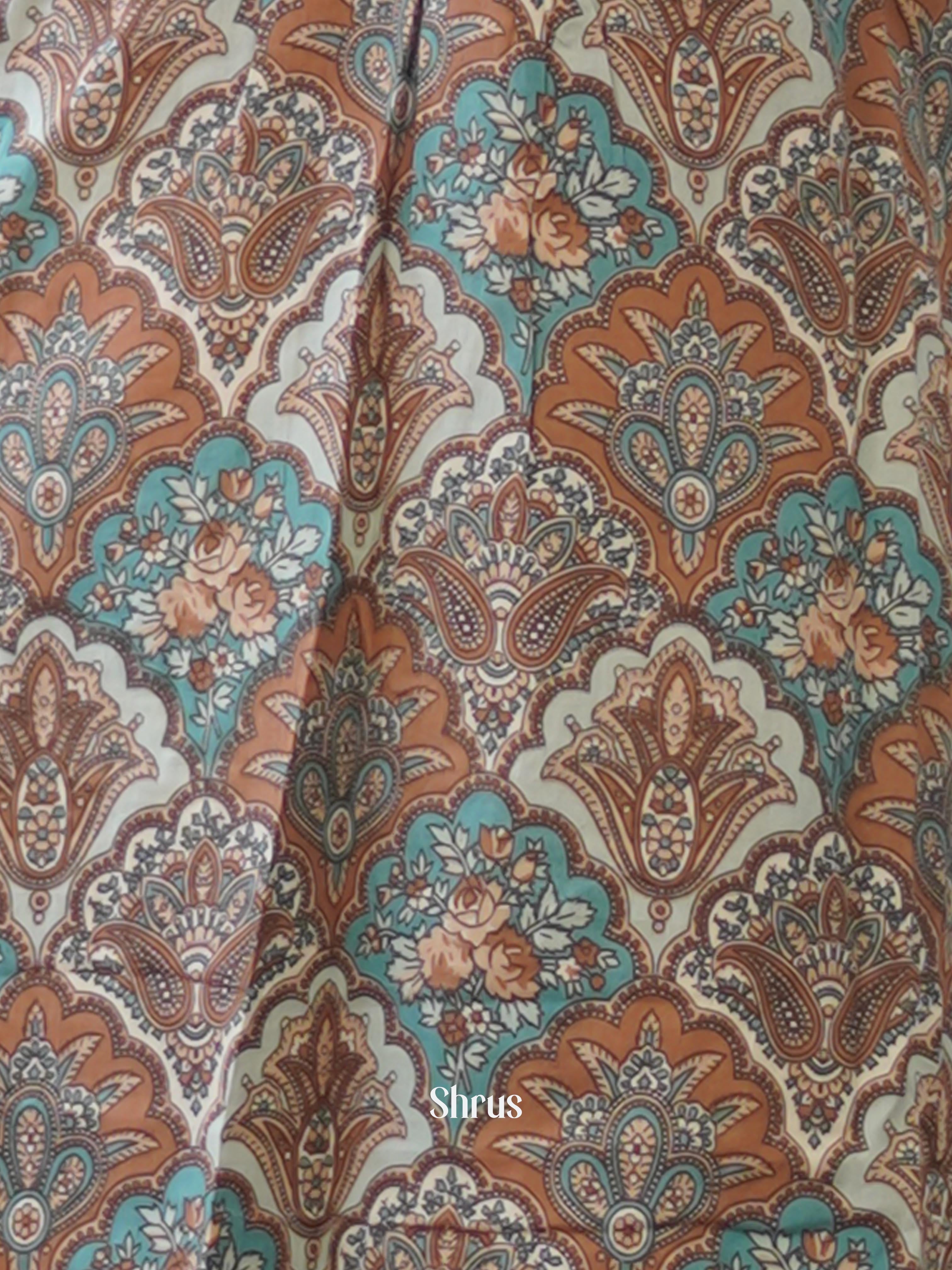 Grey & Brown - 3pc ajrakh printed Readymade Suits - Shop on ShrusEternity.com