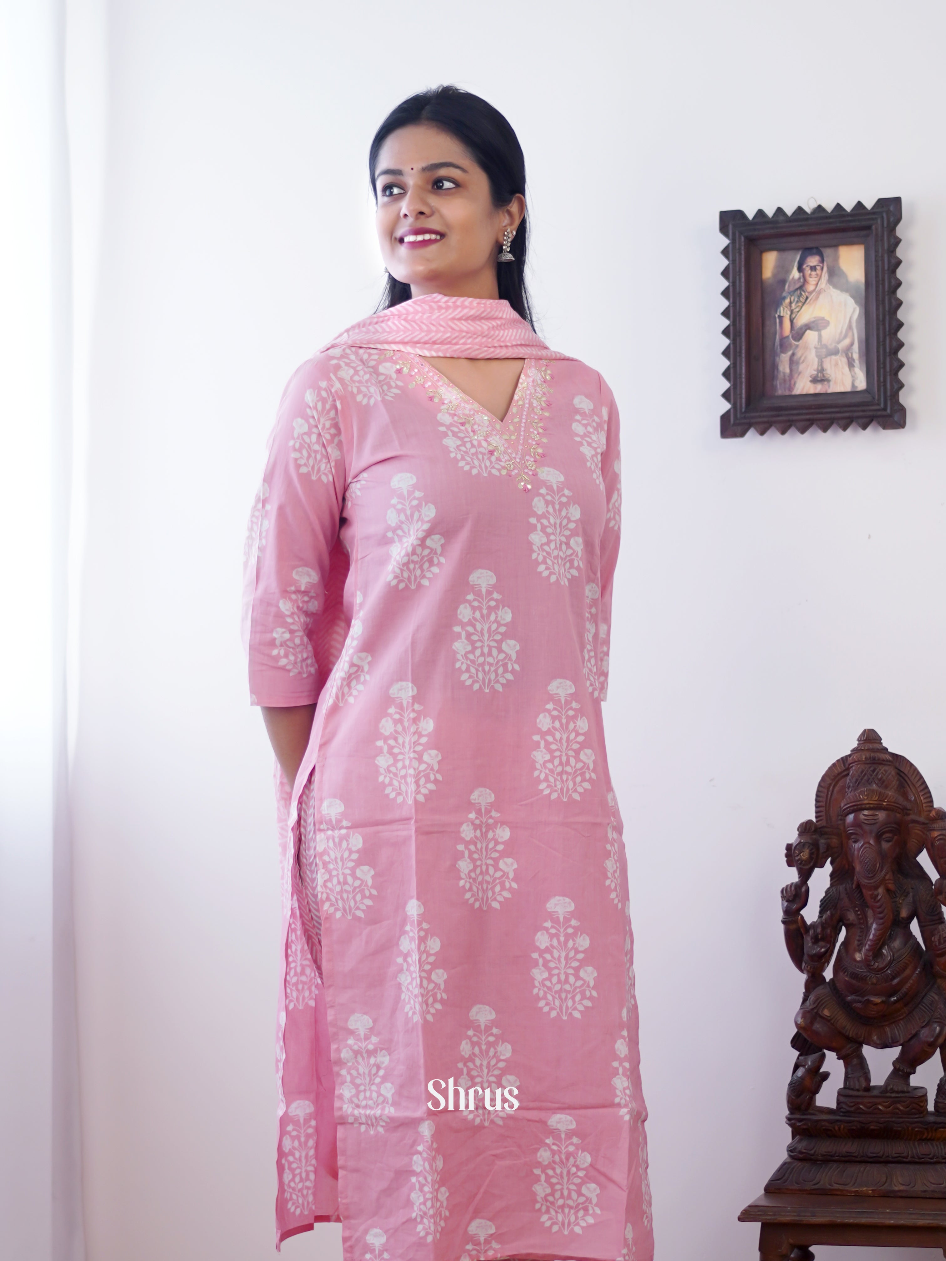 Pink -3pc casual Readymade Suits - Shop on ShrusEternity.com