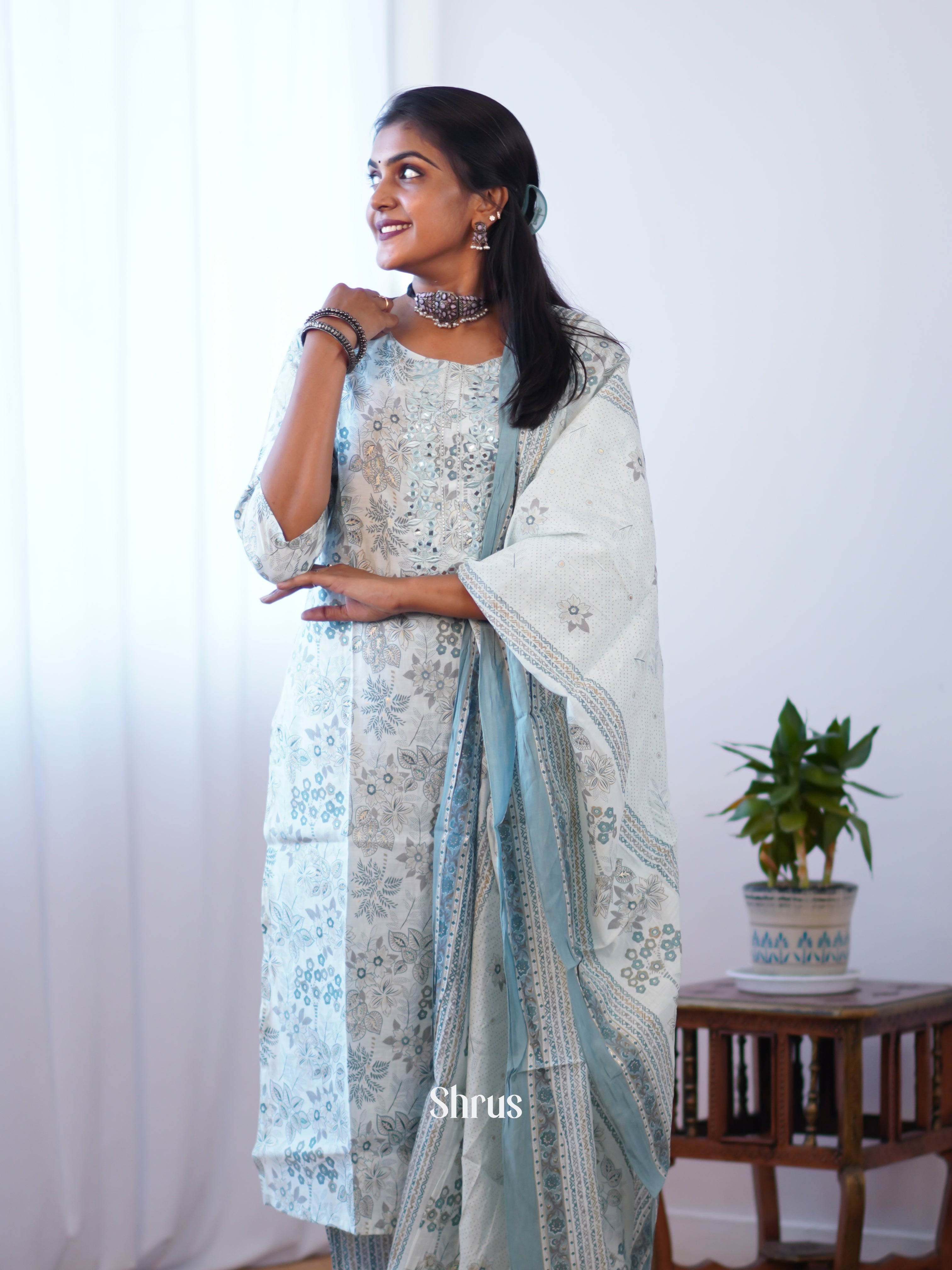 Cream & Grey- Readymade Suits - Shop on ShrusEternity.com