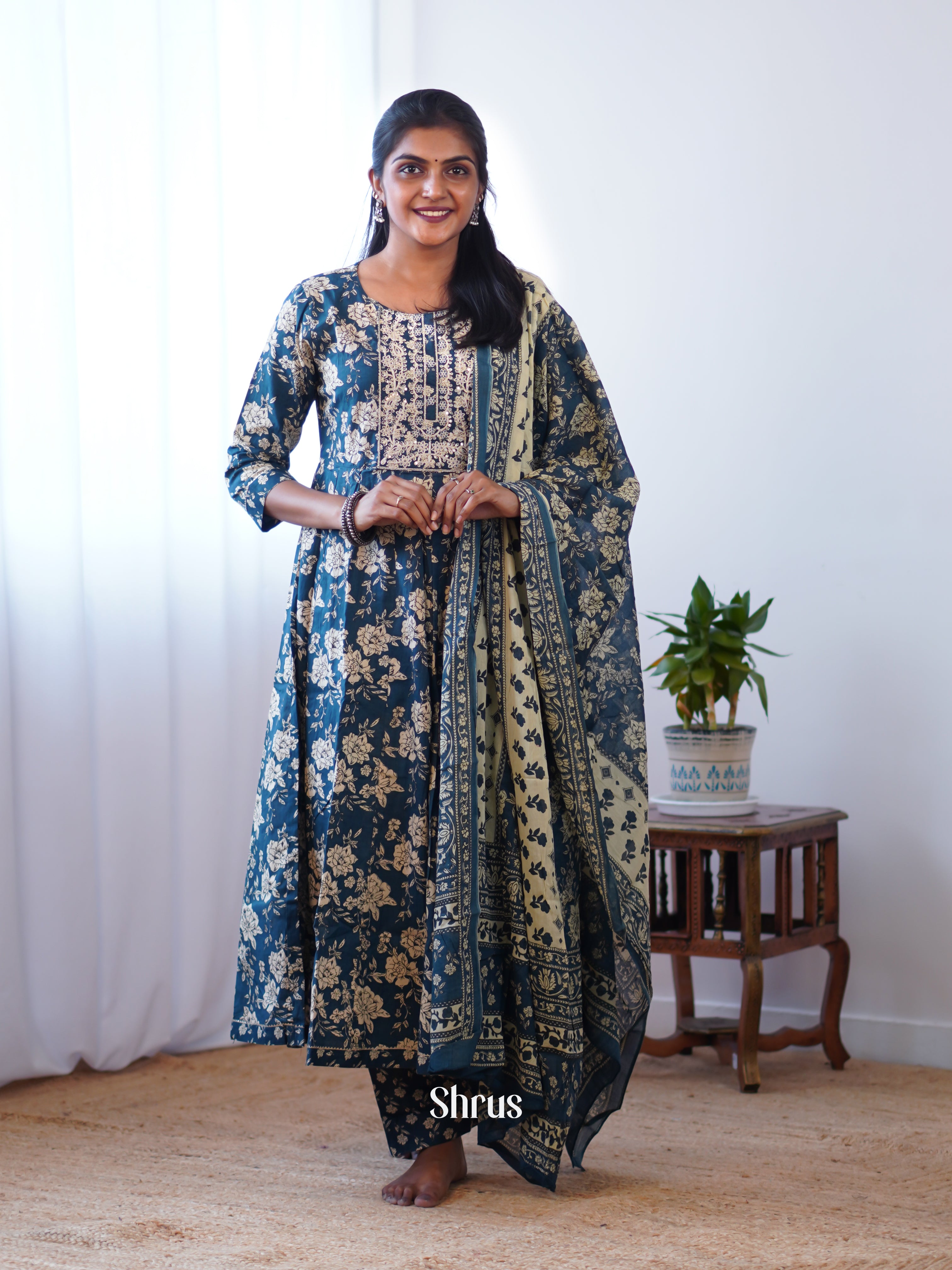 Blue -3 pc Readymade Suits - Shop on ShrusEternity.com