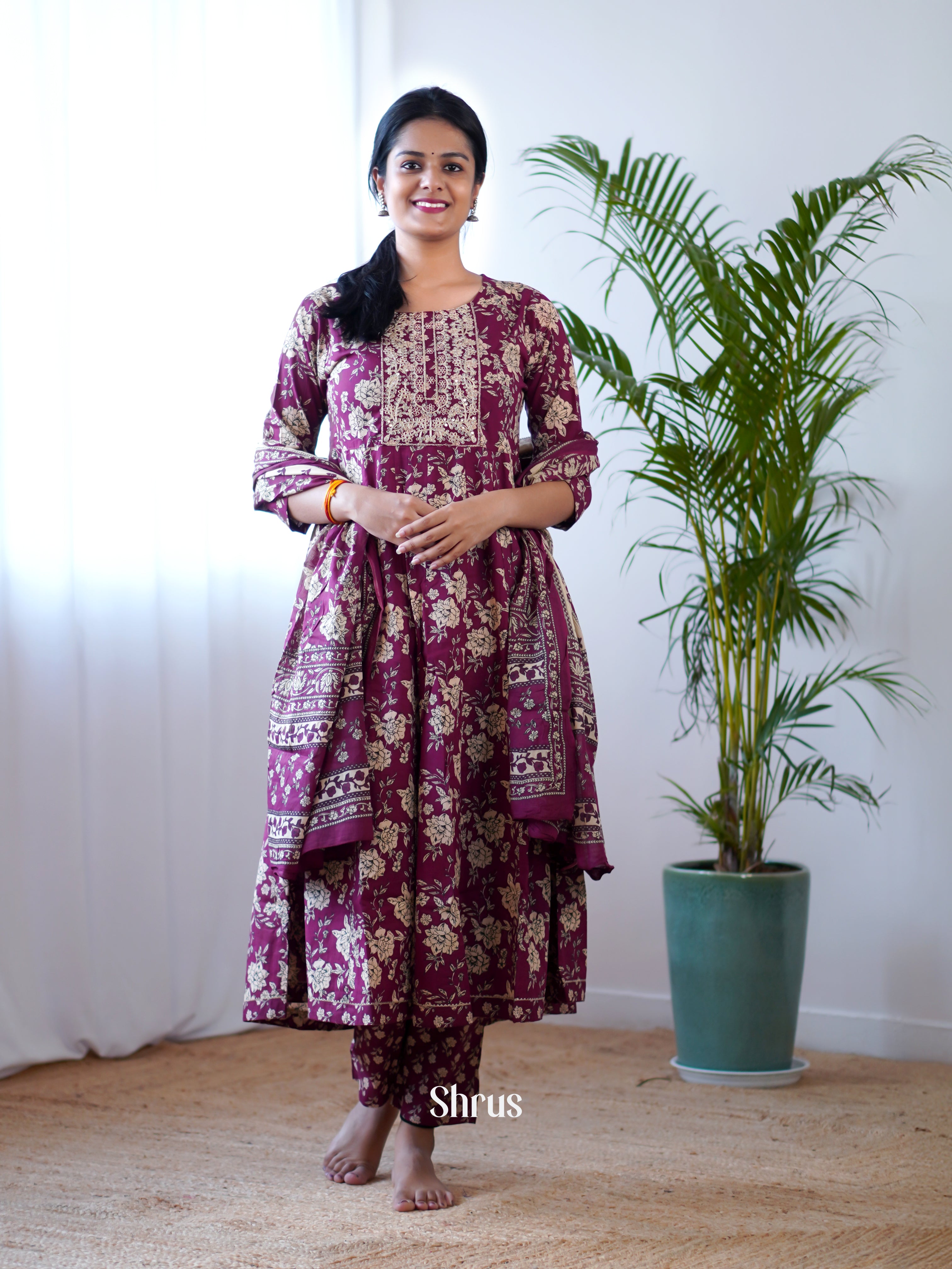 Purple - 3pc Readymade Suits - Shop on ShrusEternity.com