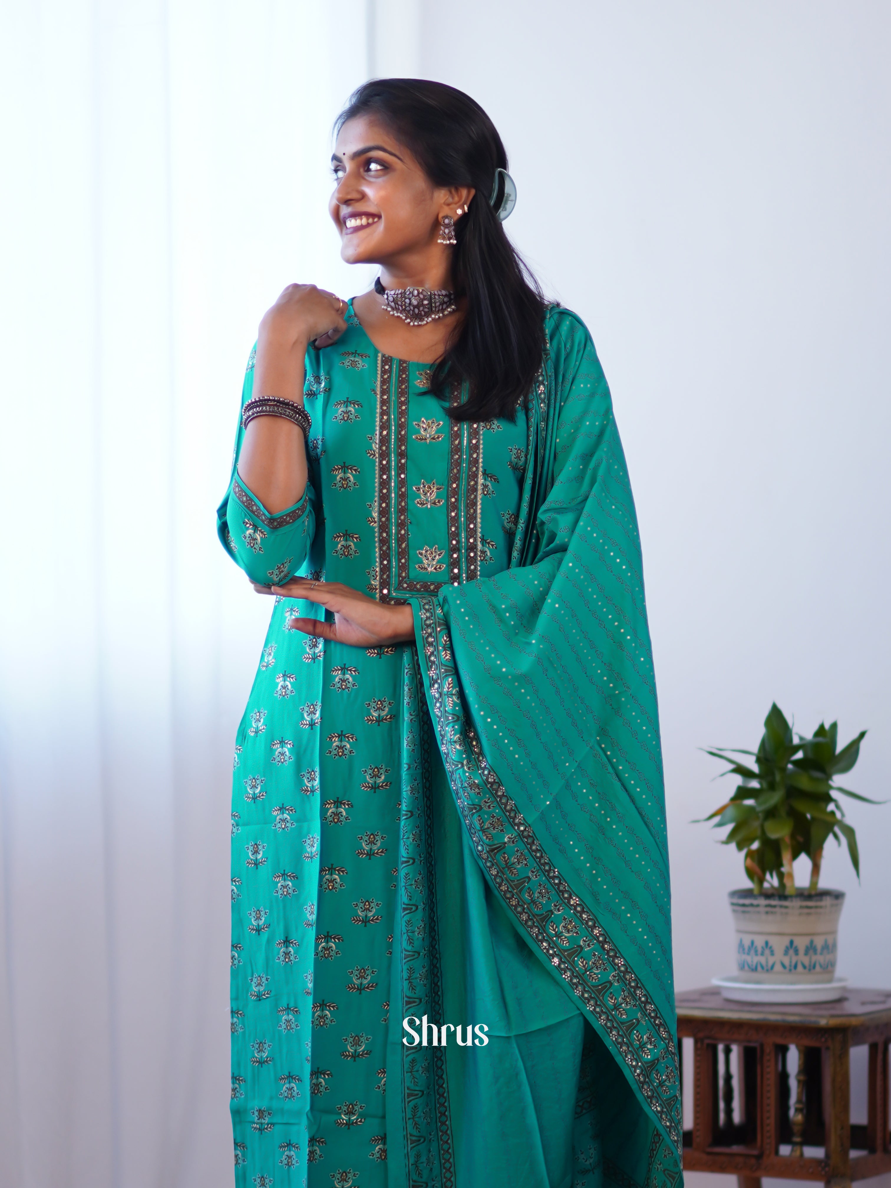 Green- Casual Printed 3-pc Readymade Suits - Shop on ShrusEternity.com