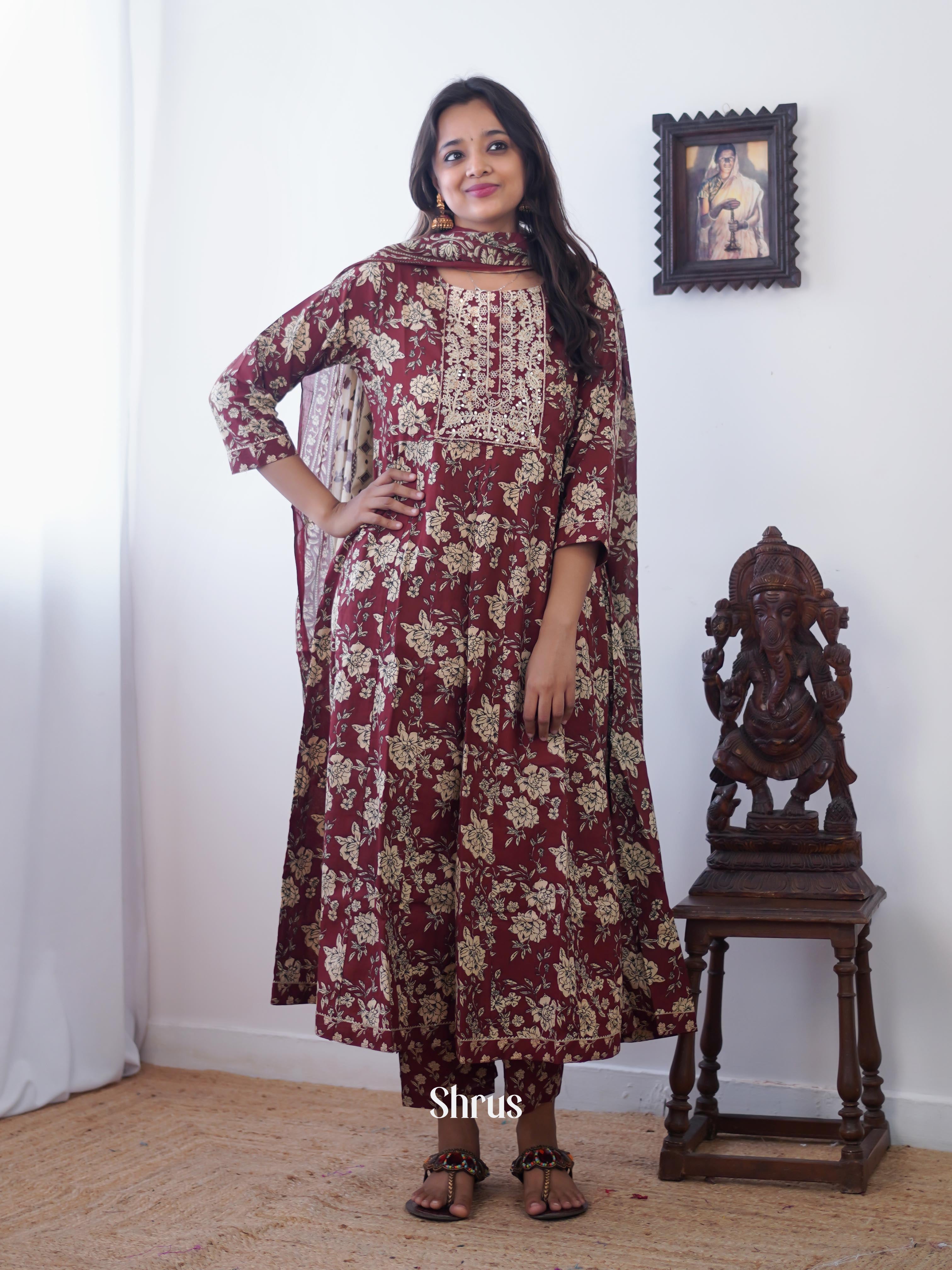 Brown - 3pc Readymade Suits - Shop on ShrusEternity.com