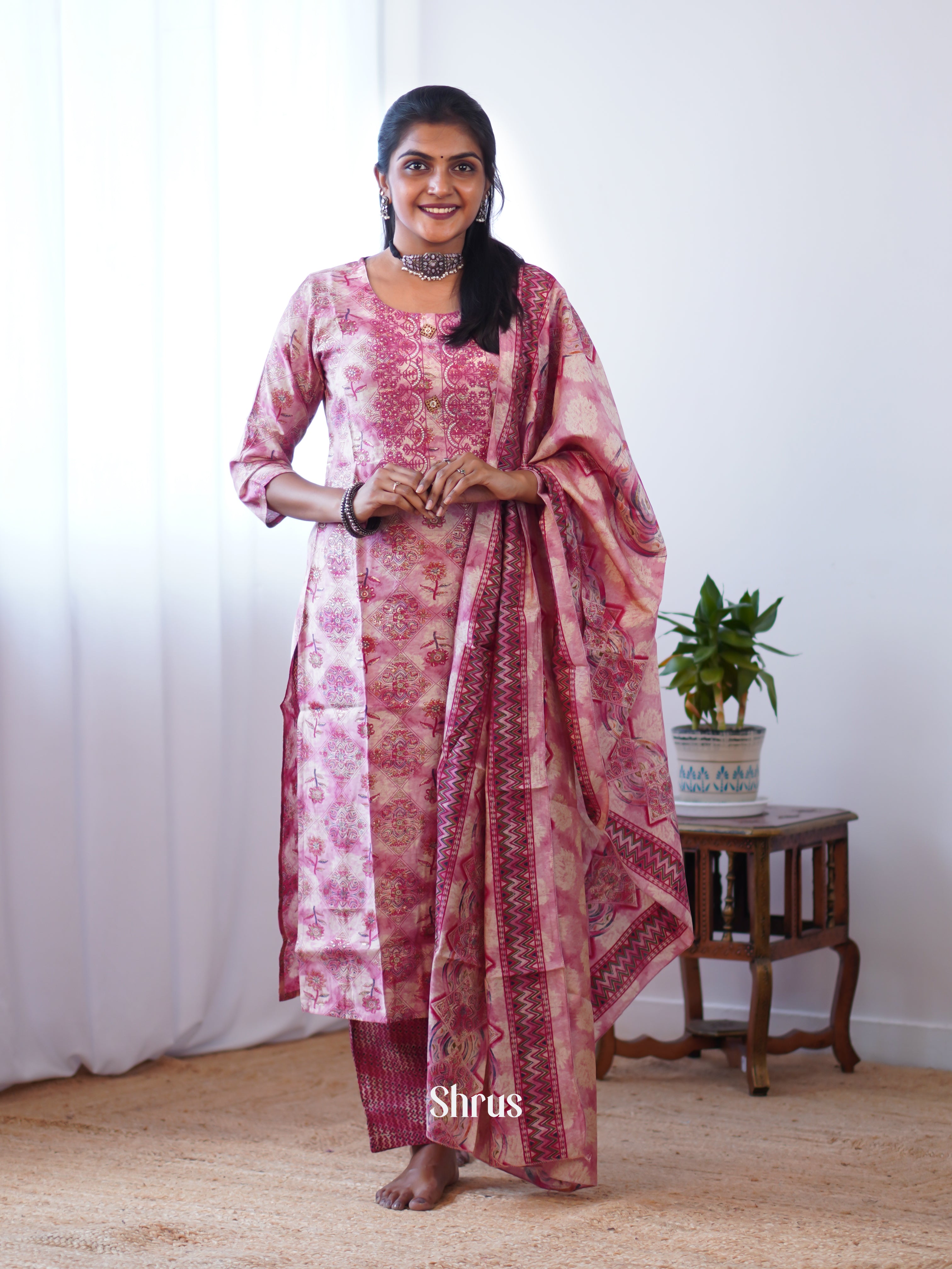 Pink - 3pc Readymade Suits - Shop on ShrusEternity.com
