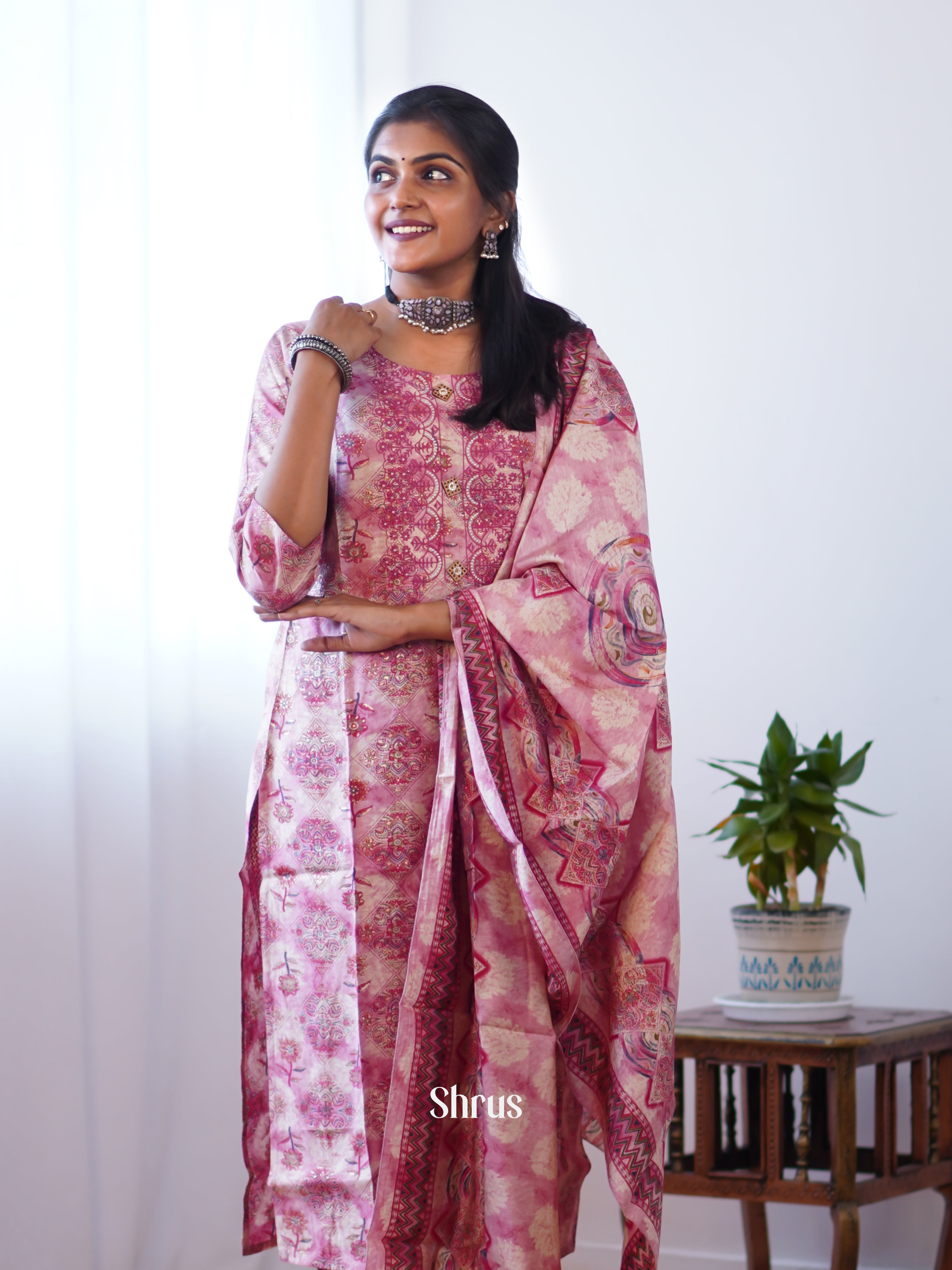 Pink - 3pc Readymade Suits - Shop on ShrusEternity.com