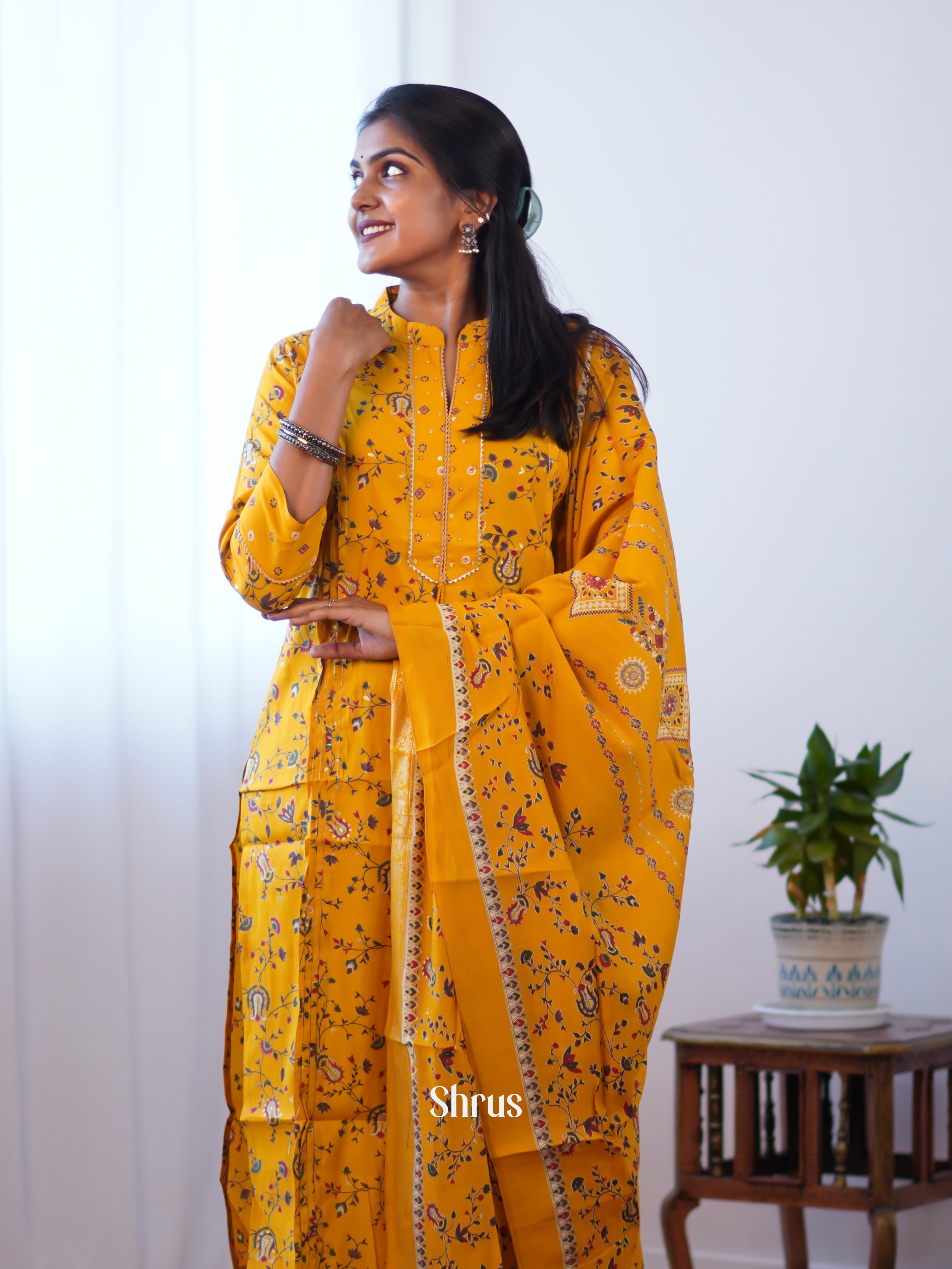 Mustard - 3pc printed Readymade Suits - Shop on ShrusEternity.com