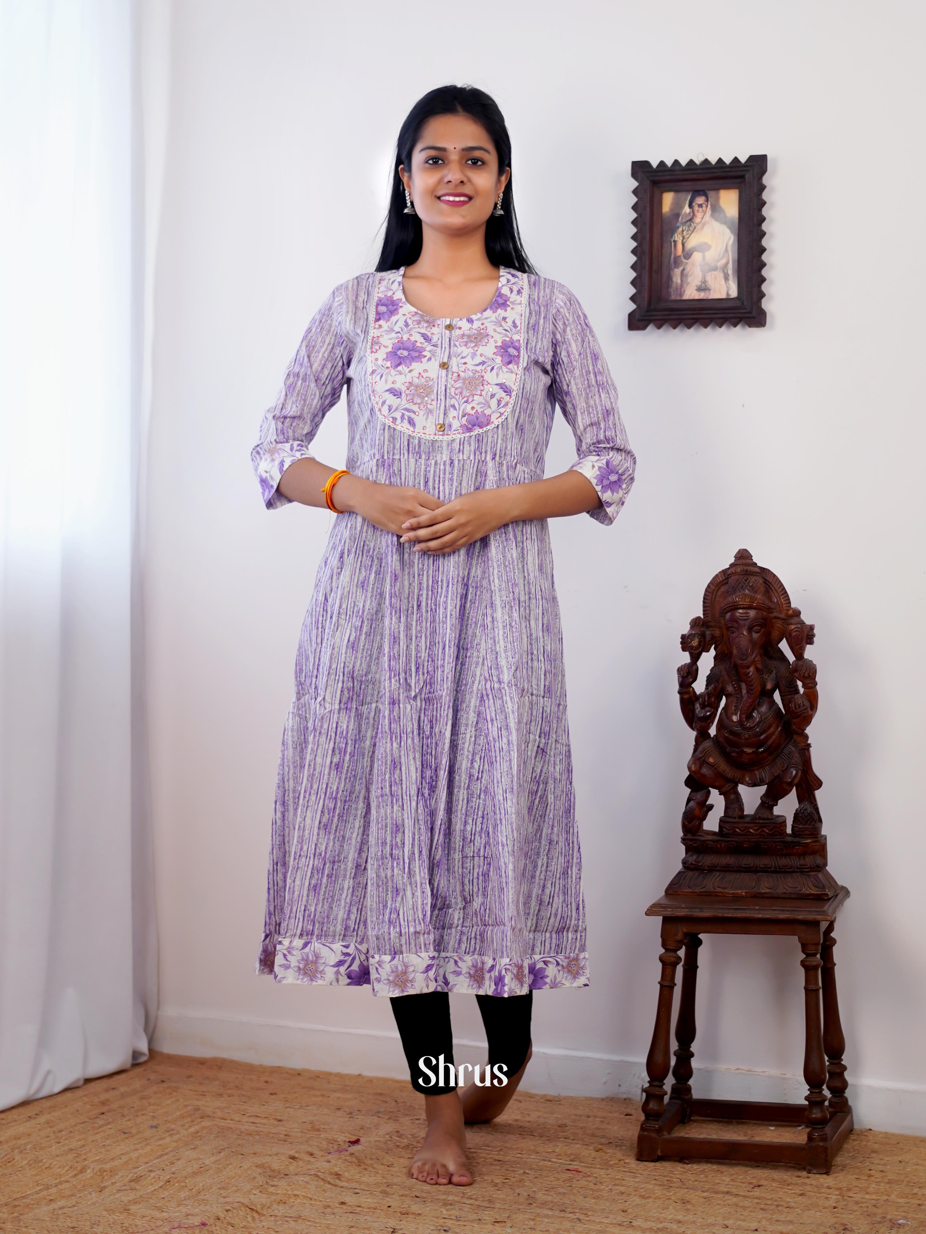 Purple - Readymade Kurti - Shop on ShrusEternity.com