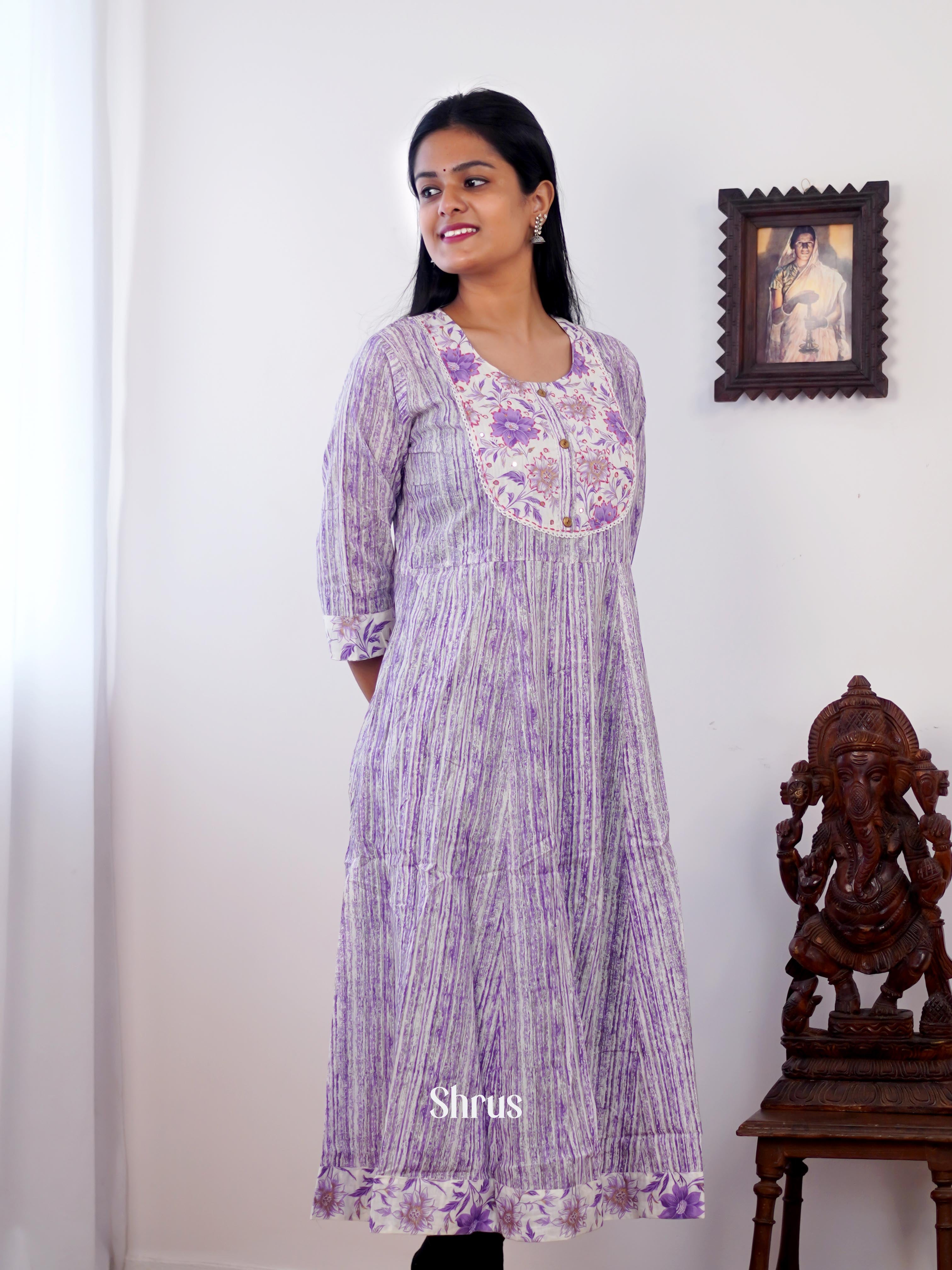 Purple - Readymade Kurti - Shop on ShrusEternity.com