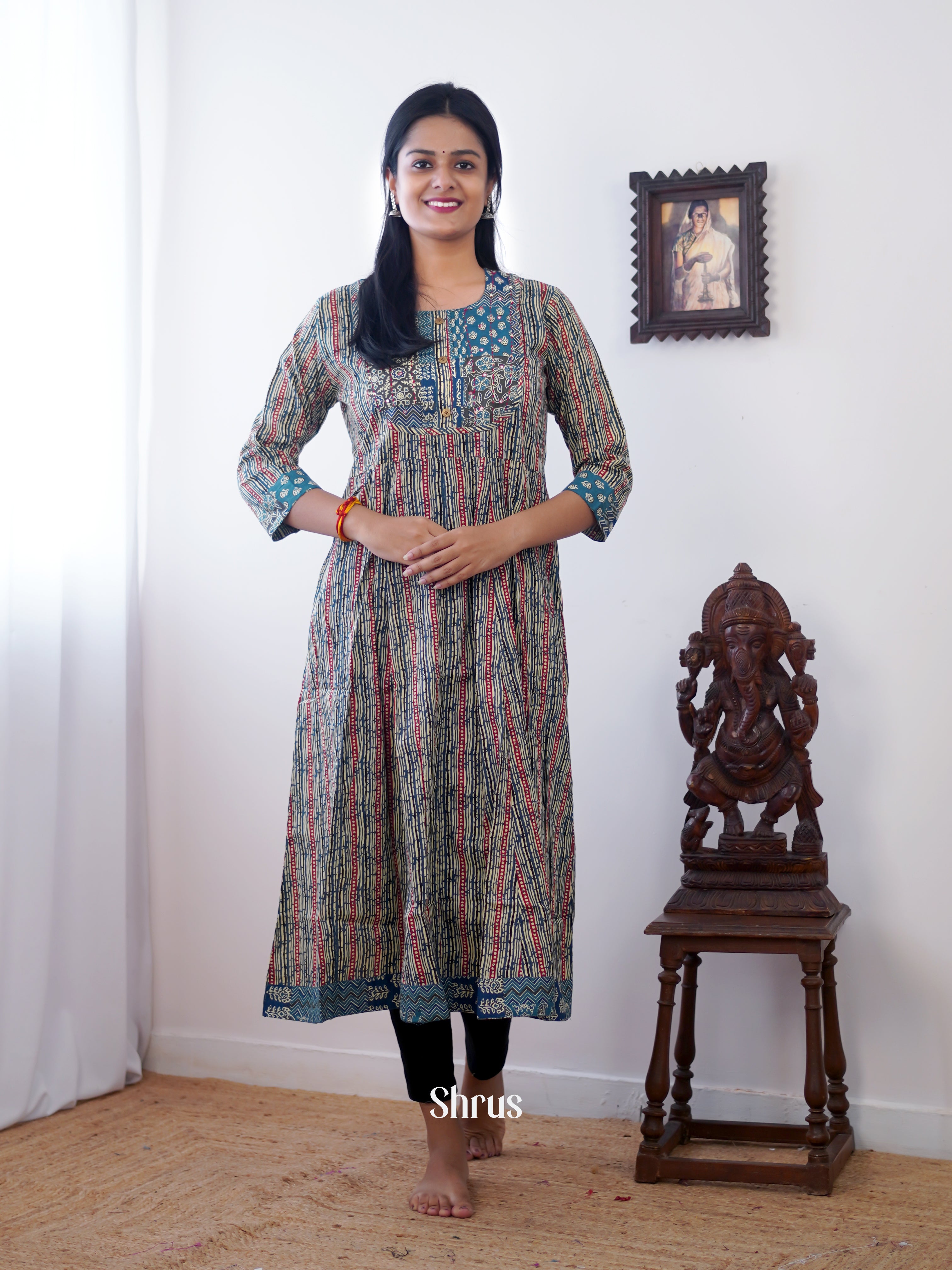 Grey - Readymade Kurti - Shop on ShrusEternity.com