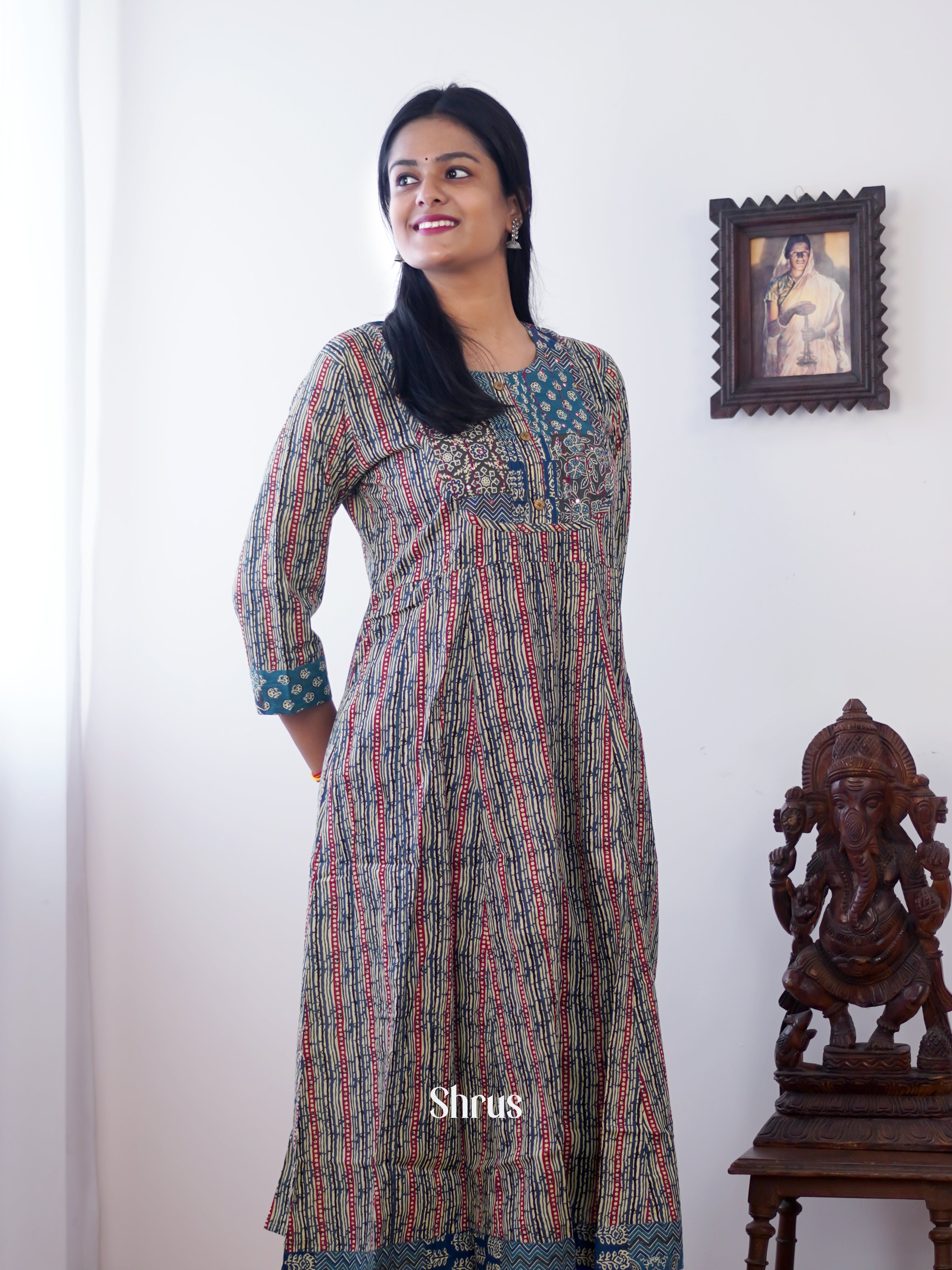 Grey - Readymade Kurti - Shop on ShrusEternity.com