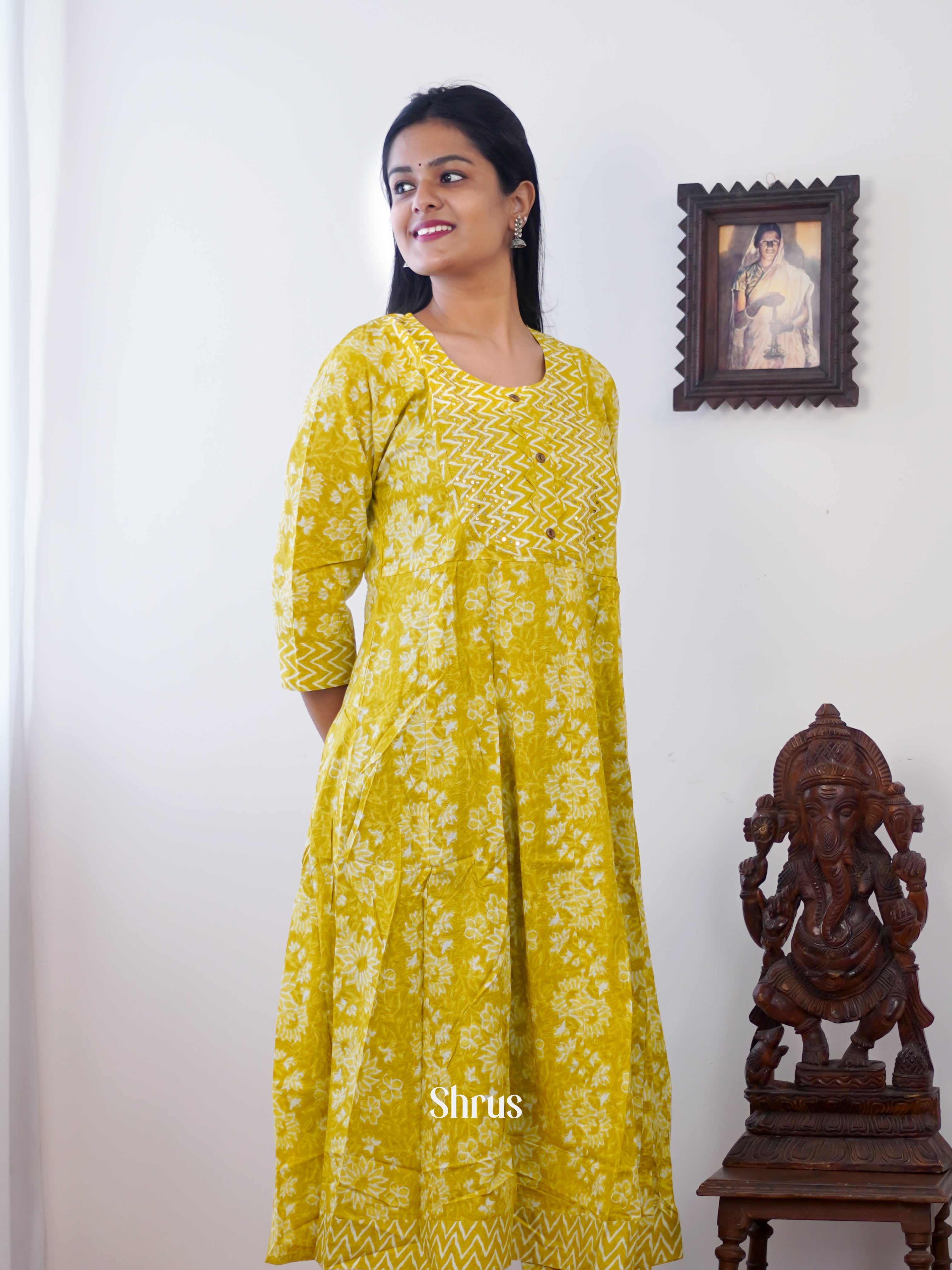 Mustard - Readymade kurti - Shop on ShrusEternity.com