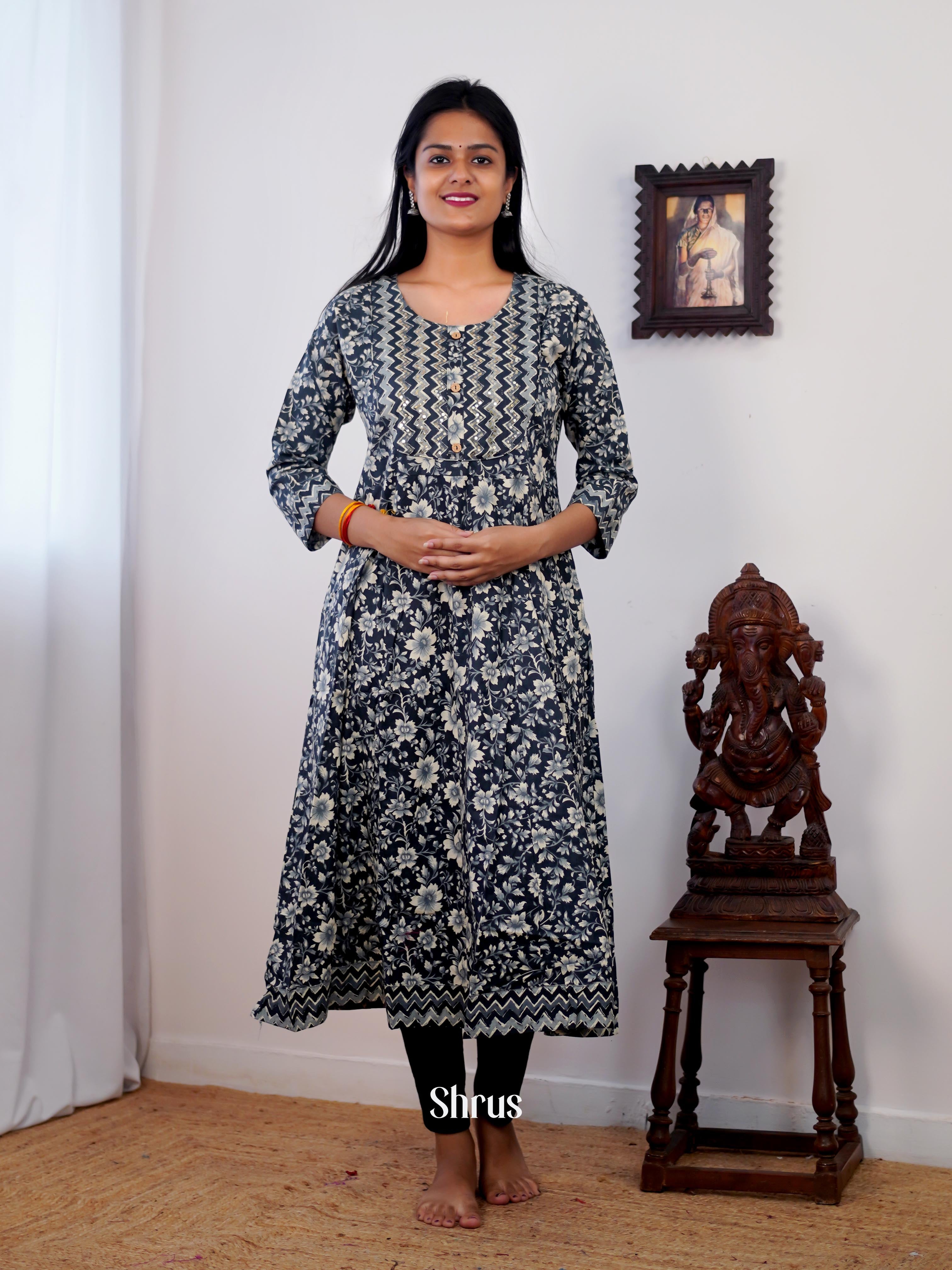 Black - Readymade kurti - Shop on ShrusEternity.com
