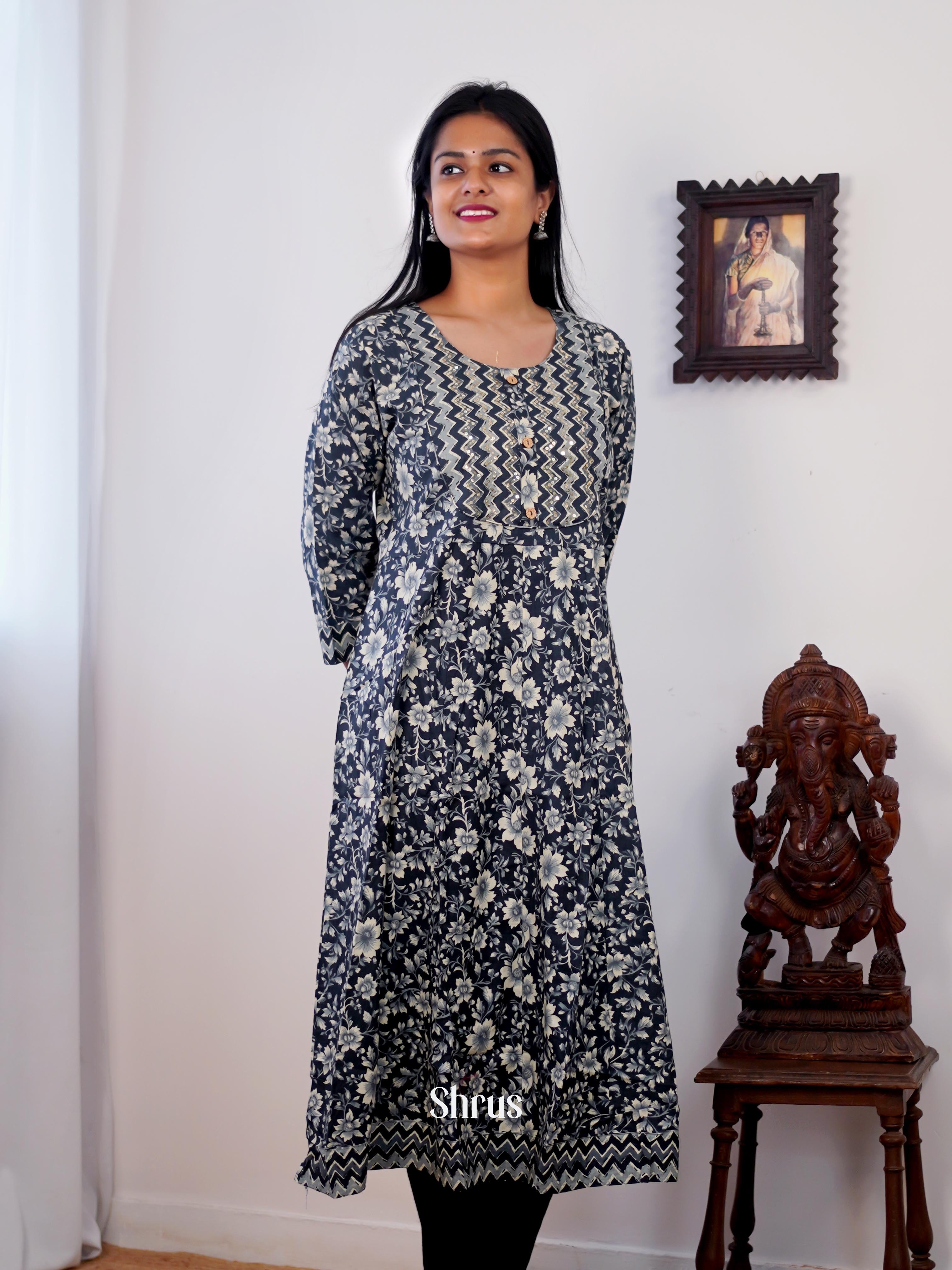 Black - Readymade kurti - Shop on ShrusEternity.com