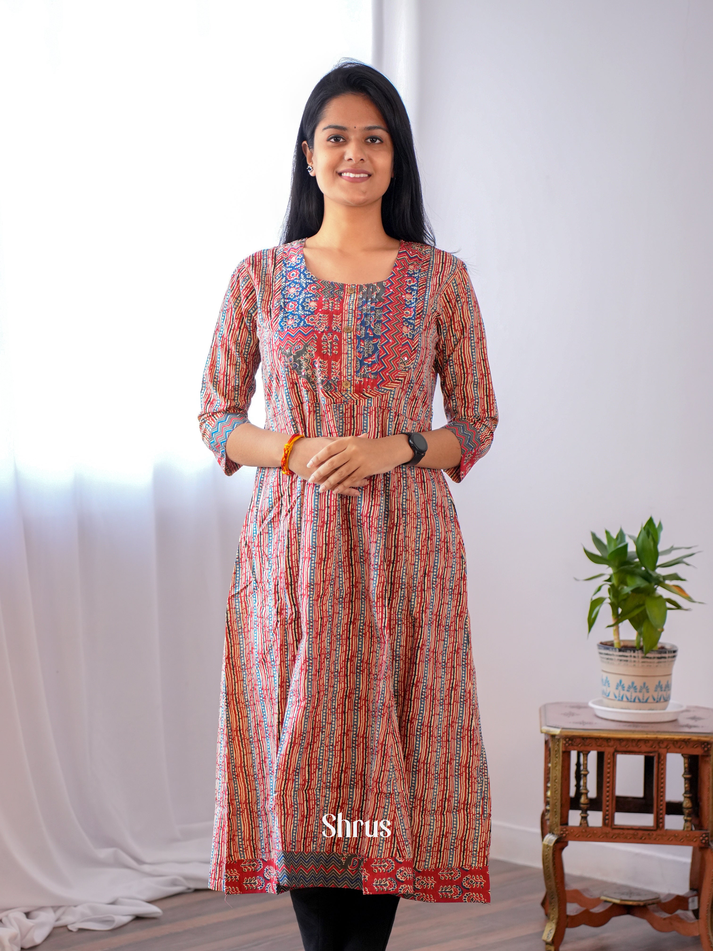 Brown - Readymade kurti - Shop on ShrusEternity.com