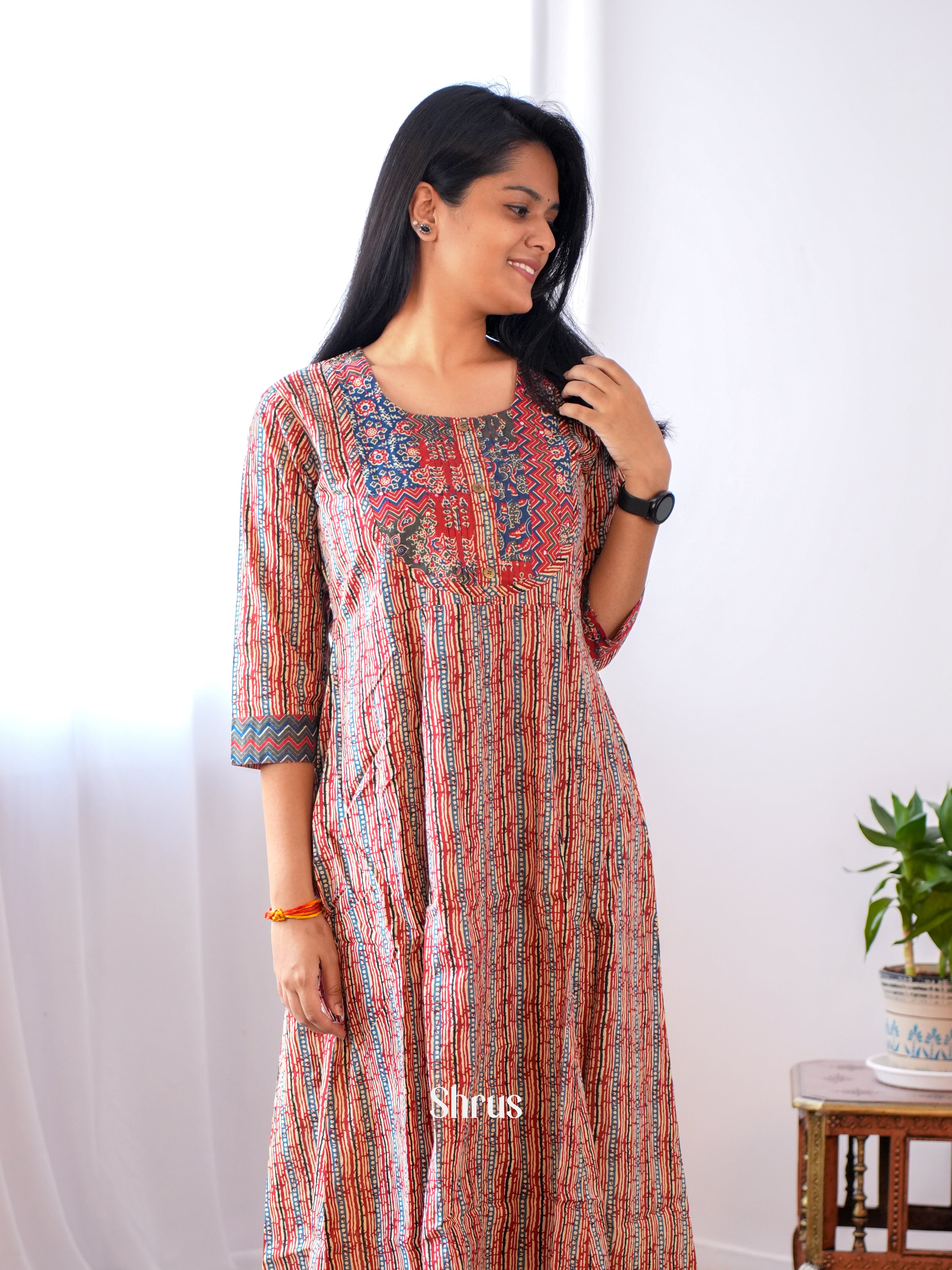Brown - Readymade kurti - Shop on ShrusEternity.com