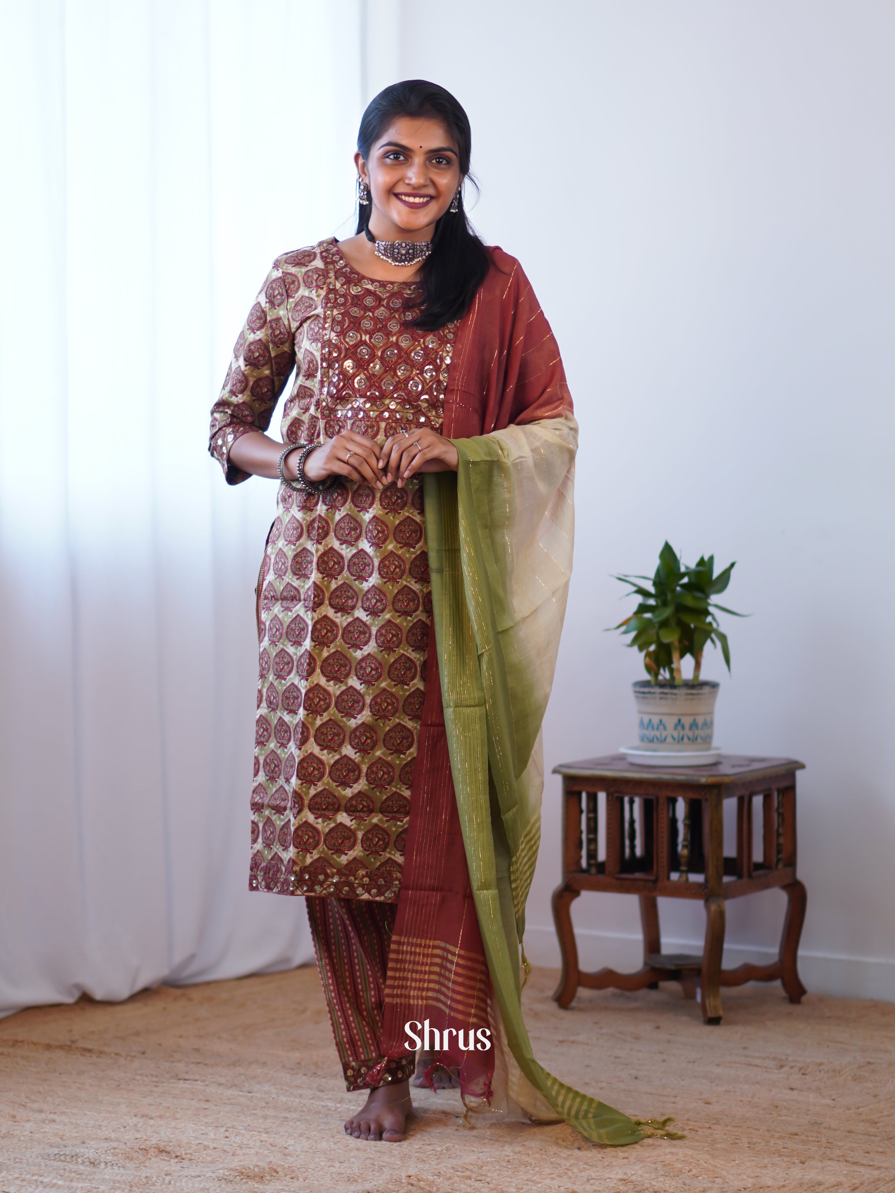 Brown - 3pc Readymade Suits - Shop on ShrusEternity.com