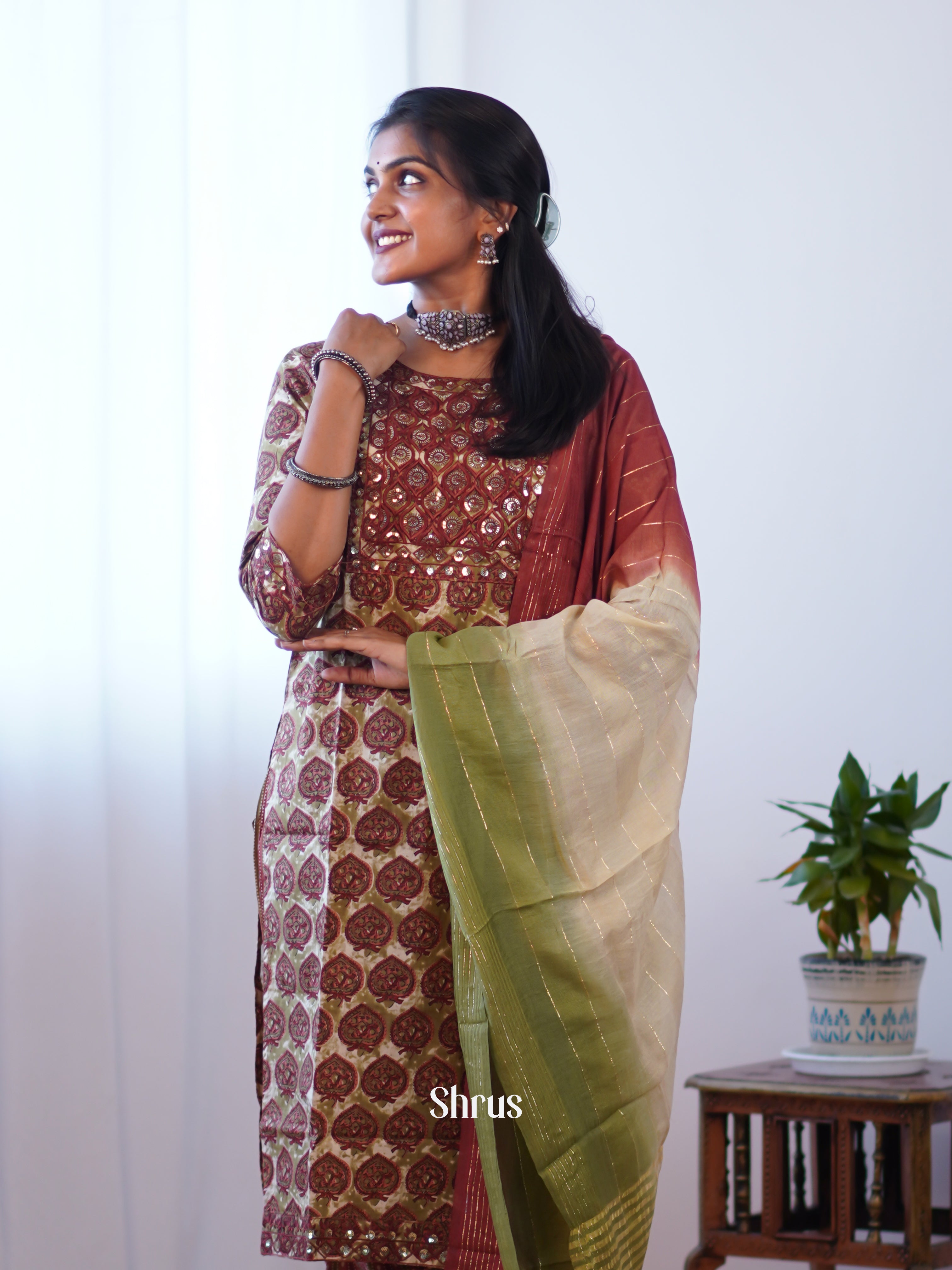 Brown - 3pc Readymade Suits - Shop on ShrusEternity.com