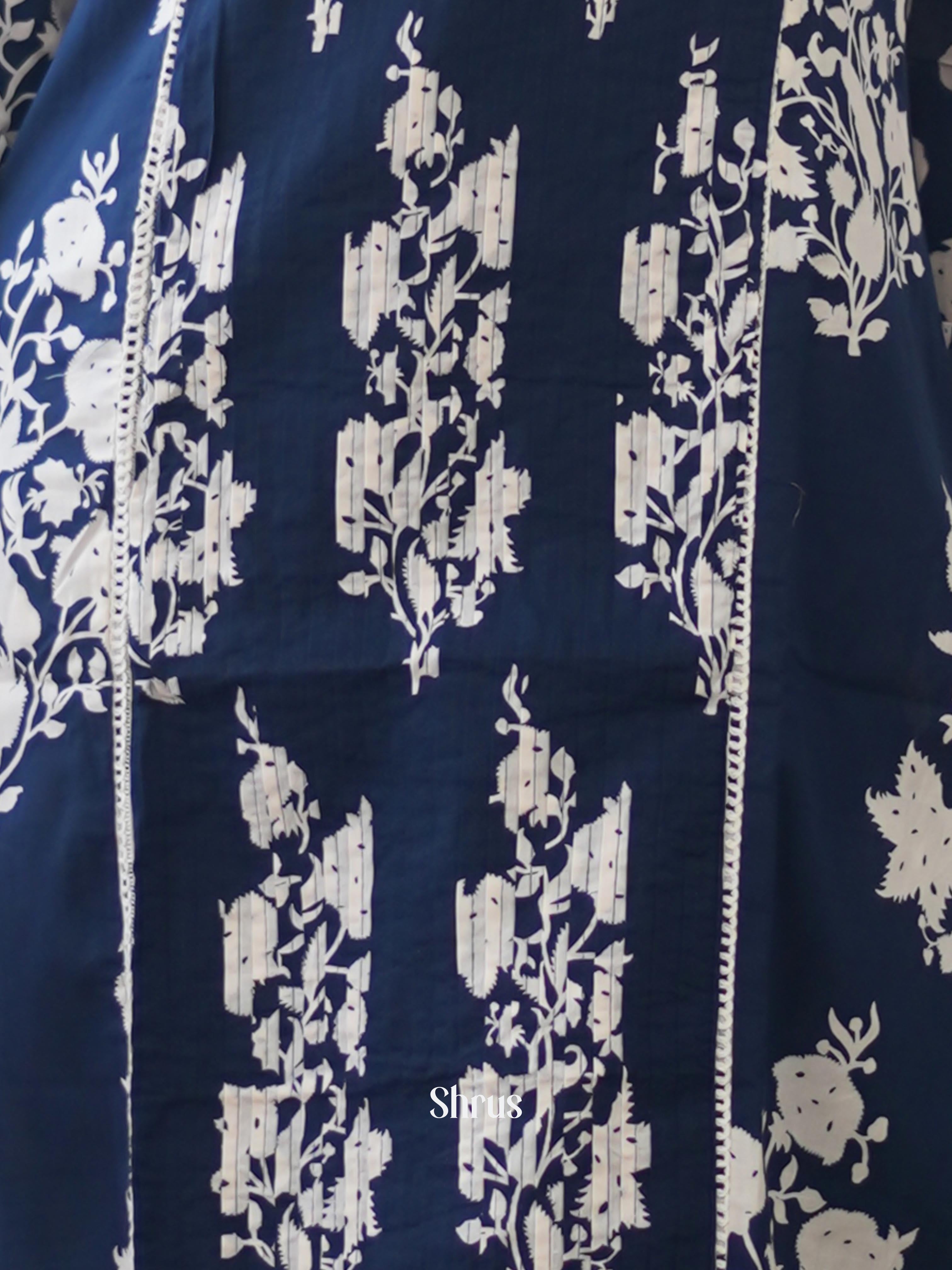 Blue -3pc Floral printed Readymade Suits - Shop on ShrusEternity.com